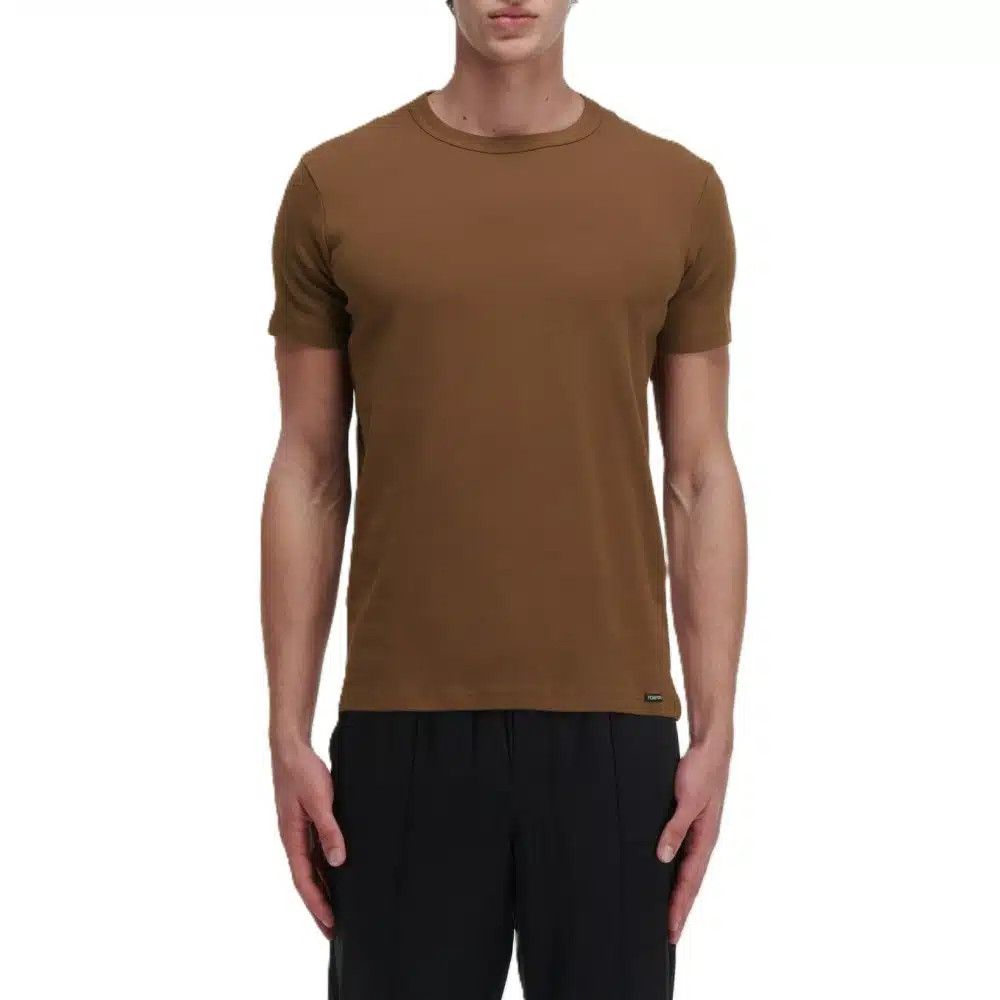 Tom Ford o1loc1c0526 IST4M08 Crewneck Underwear Cotton T-Shirt Brown Size US M / EU 48-50 / 2 - 2 Thumbnail
