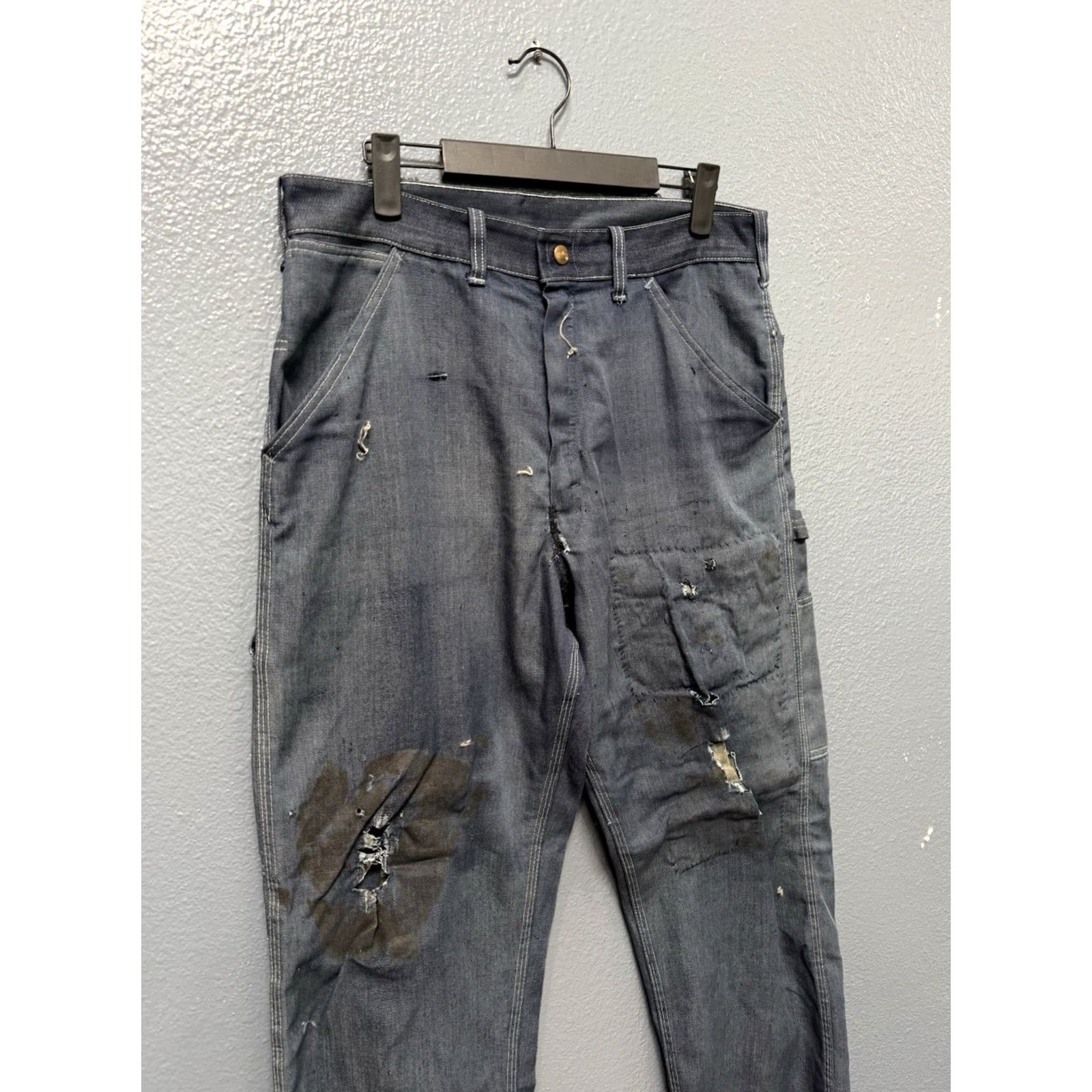 Vintage VINTAGE Toughskins Sanforized Blue Cotton Men’s Carpenter Pants Sz 32 1960s Mens Size US 32 / EU 48 - 4 Thumbnail