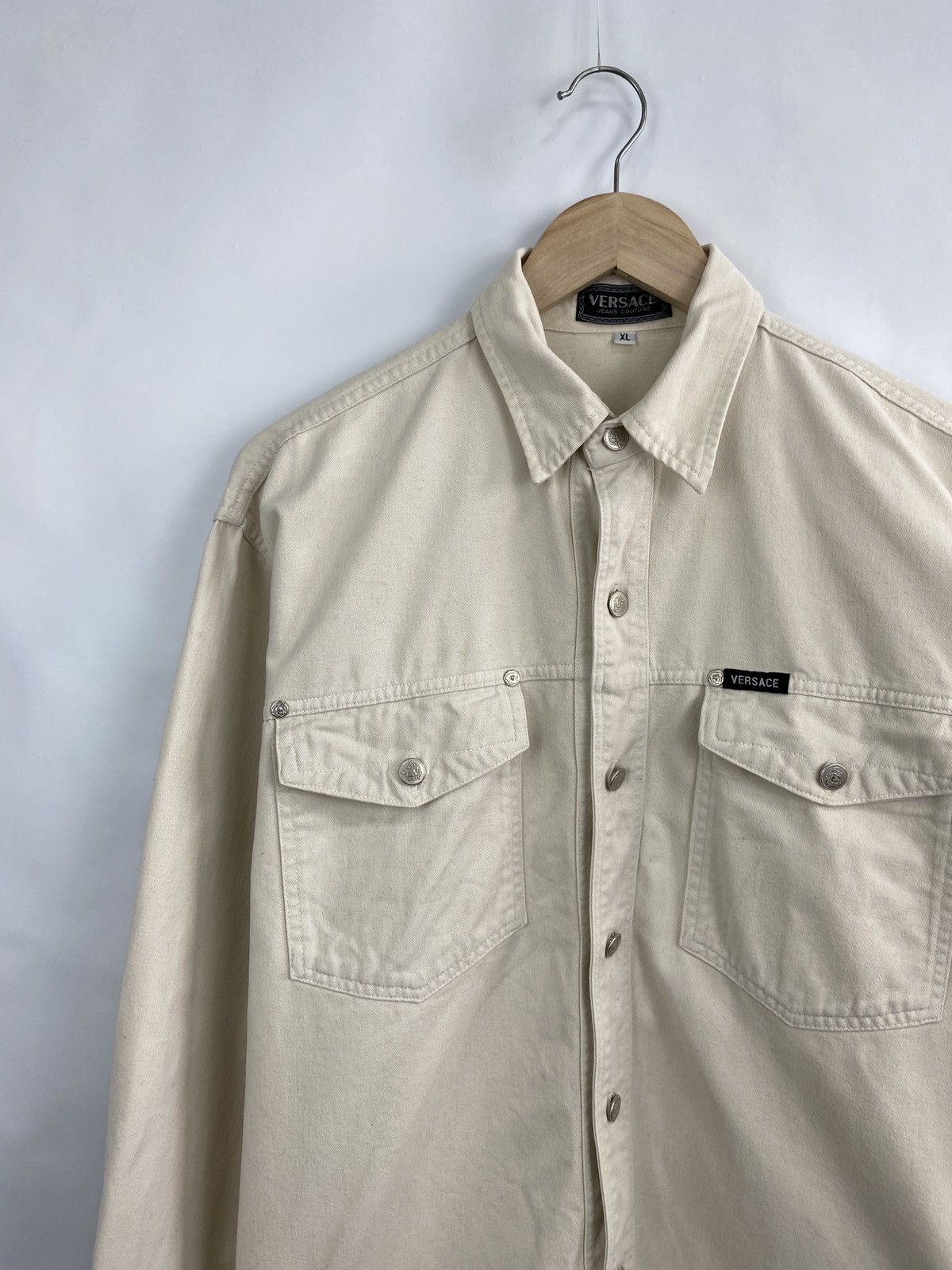Versace Jeans Couture 🇮🇹 Vintage 90s Versace Jeans Couture Overshirt Jacket Retro Size US XL / EU 56 / 4 - 2 Thumbnail