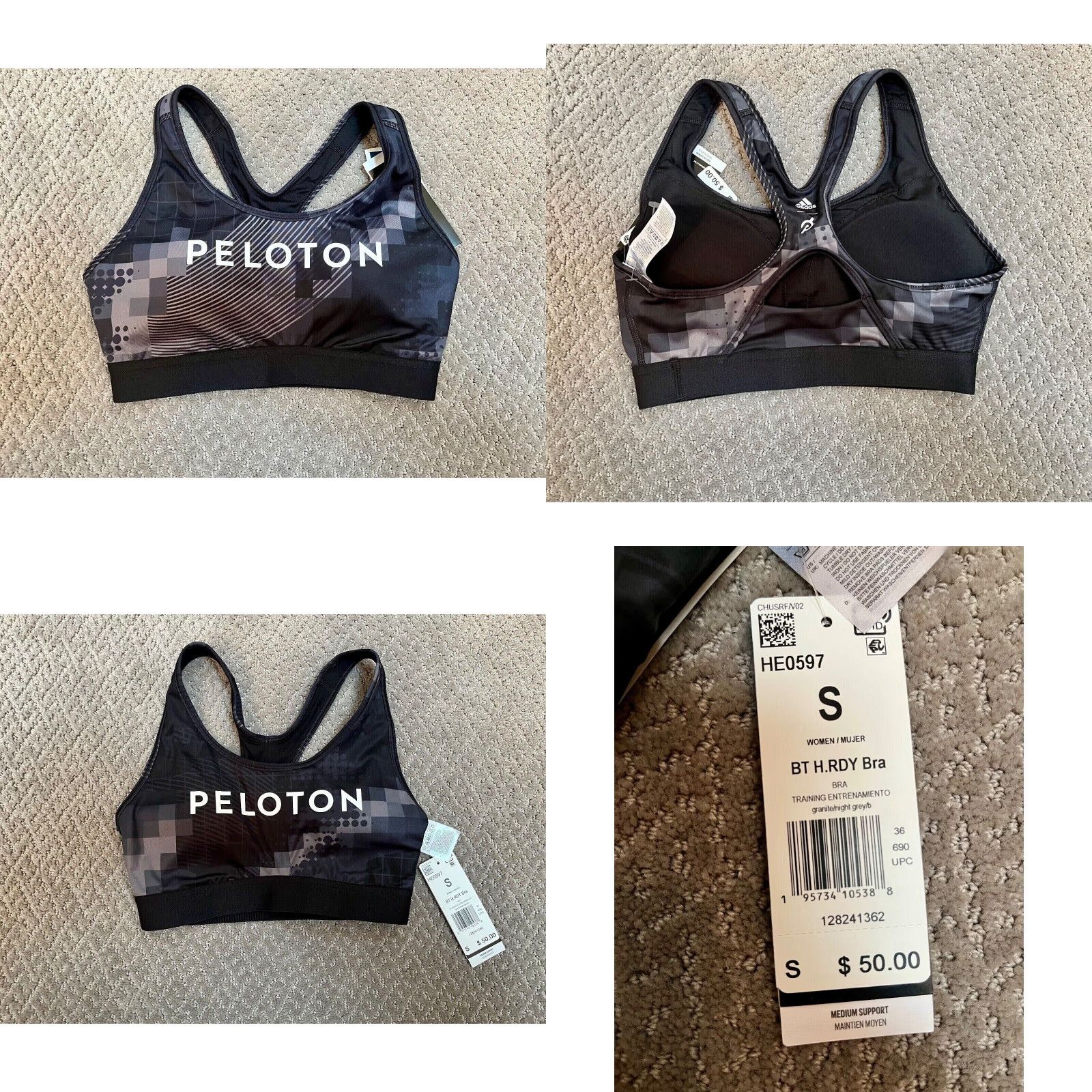 Adidas adidas x Peloton Digi Motion HEAT.RDY Believe This Bra Women’s Size Small Bra Sports adidas Women Multicolor Racerback High Support Gym & Training 0? Size ONE SIZE - 8 Thumbnail