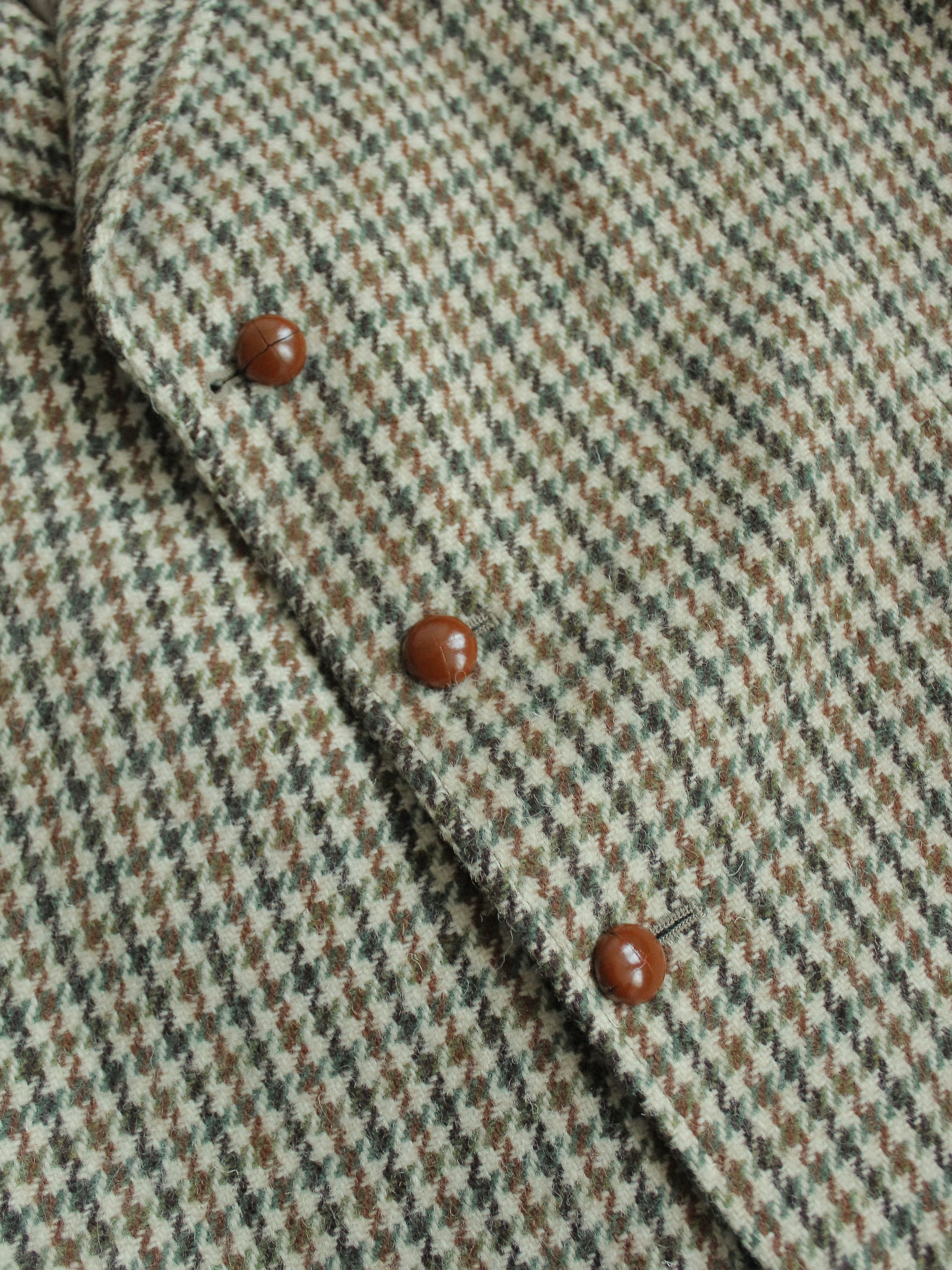 Harris Tweed × Vintage Harris Tweed Dunn Co Wool Hand Woven Blazer Jacket Tan Check Size 44R - 6 Thumbnail
