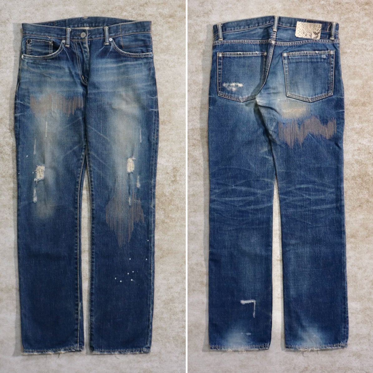 Visvim Visvim Fluxus D1 Damaged-1 Denim Size US 31 - 1 Thumbnail