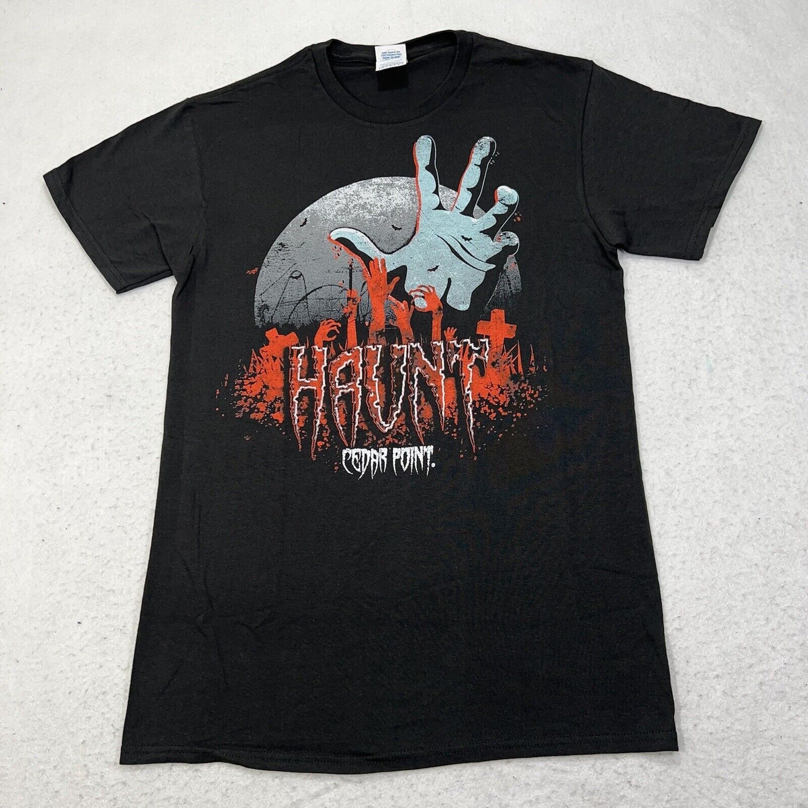 Delta Cedar Point Haunt Halloweekends Black Graphic T Shirt Size US S / EU 44-46 / 1 - 1 Thumbnail