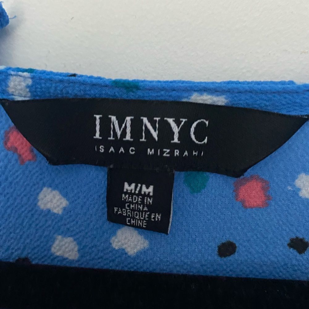 Isaac Mizrahi Isaac Mizrahi IMNYC Blue Dot Ruffle Sleeveless Blouse – Size Size M / US 6-8 / IT 42-44 - 4 Thumbnail