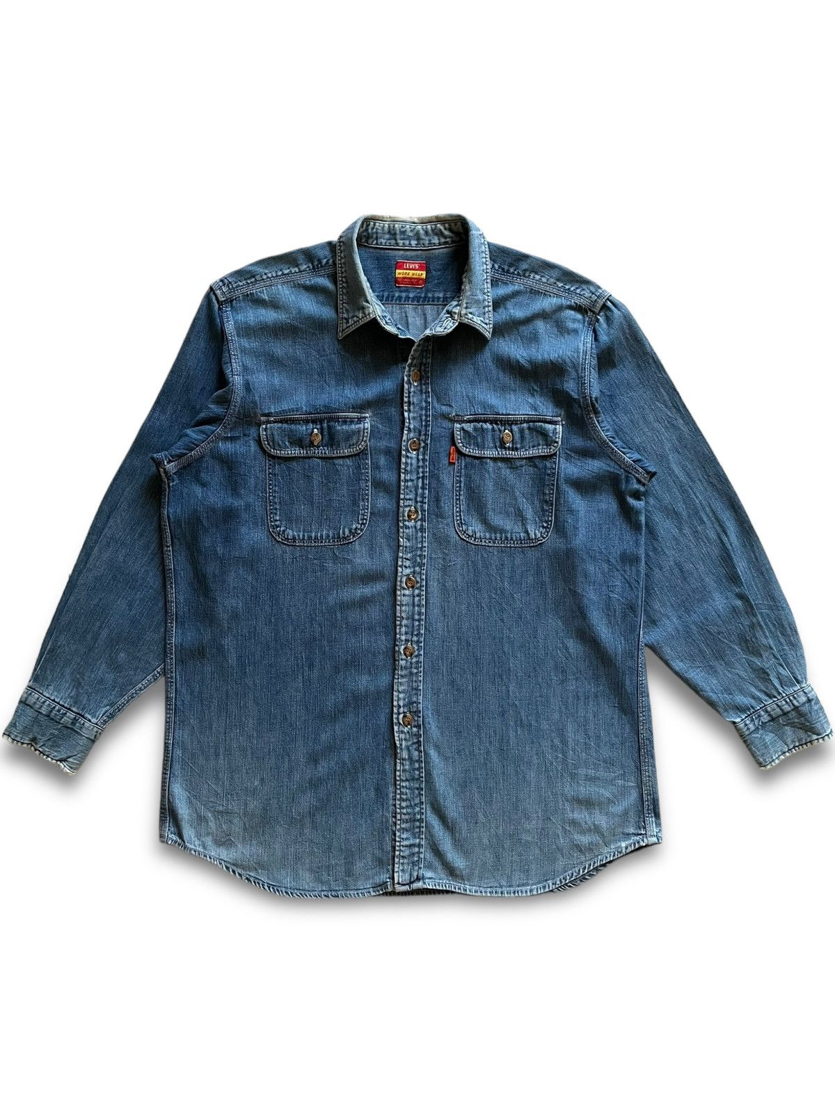 Levi's × Levi's Vintage Clothing SALES🔥Vintage Levis Workwear Orange Tab Denim Button Ups Size US L / EU 52-54 / 3 - 2 Thumbnail