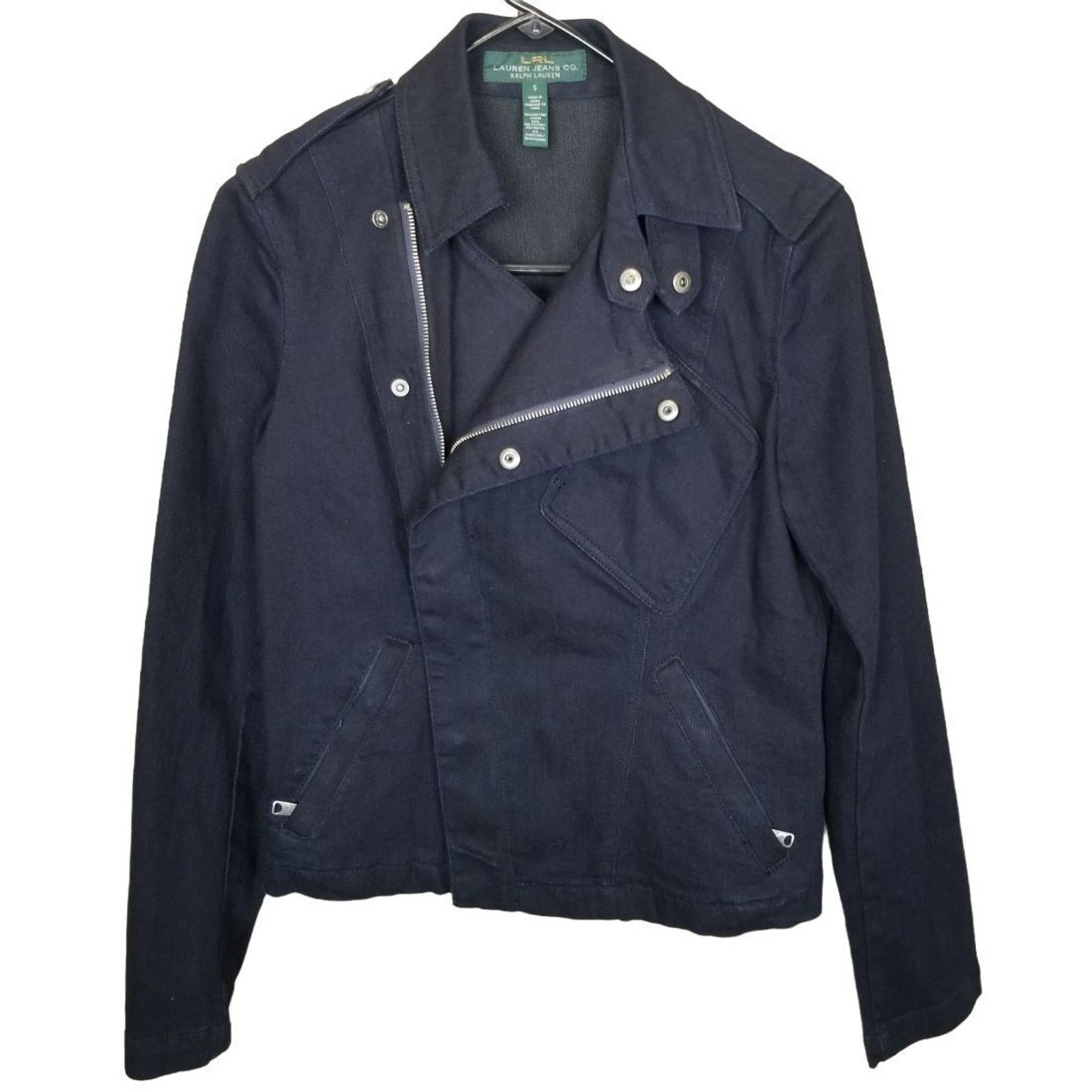 Ralph Lauren Ralph Lauren Womens Moto Denim Jacket Full Zip Size S Biker Size S / US 4 / IT 40 - 1 Thumbnail