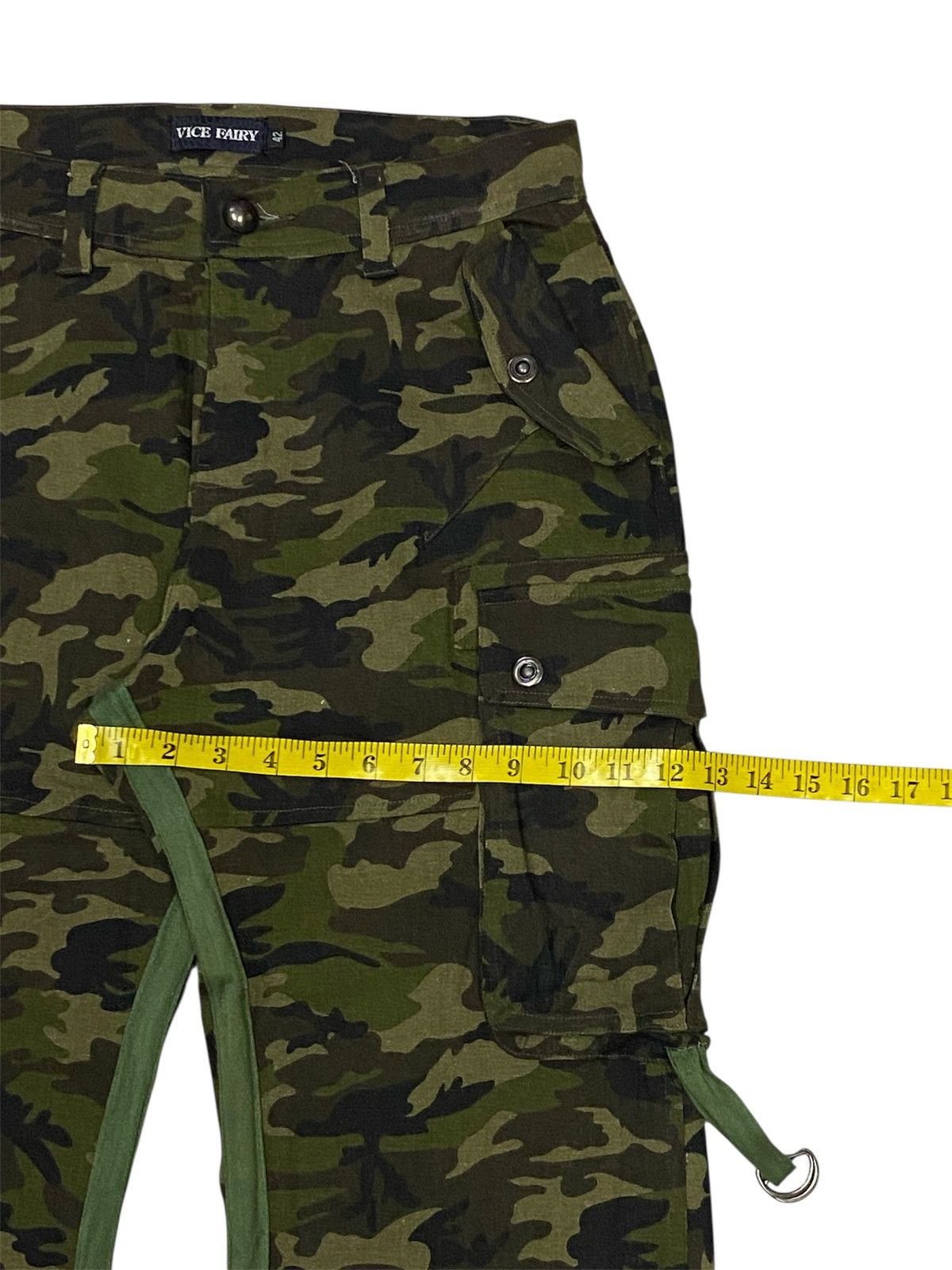 Japanese Brand Vice Fairy Multipocket Stretch Wide Leg Camo Cargo Pants Size US 30 / EU 46 - 19 Thumbnail