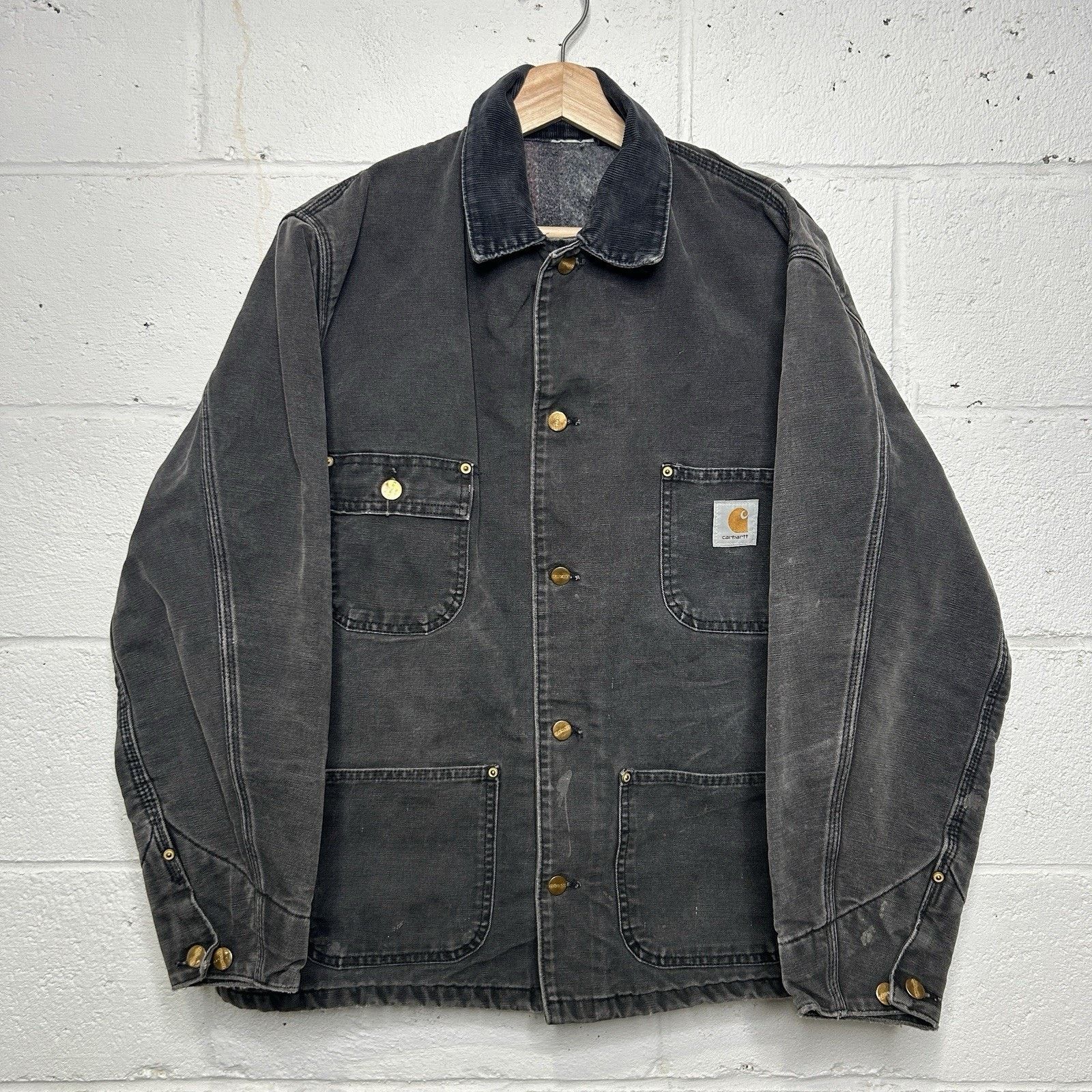 Carhartt Vintage Faded Carhartt Blanket-Lined Chore Coat “Black” C01 Size US L / EU 52-54 / 3 - 1 Thumbnail