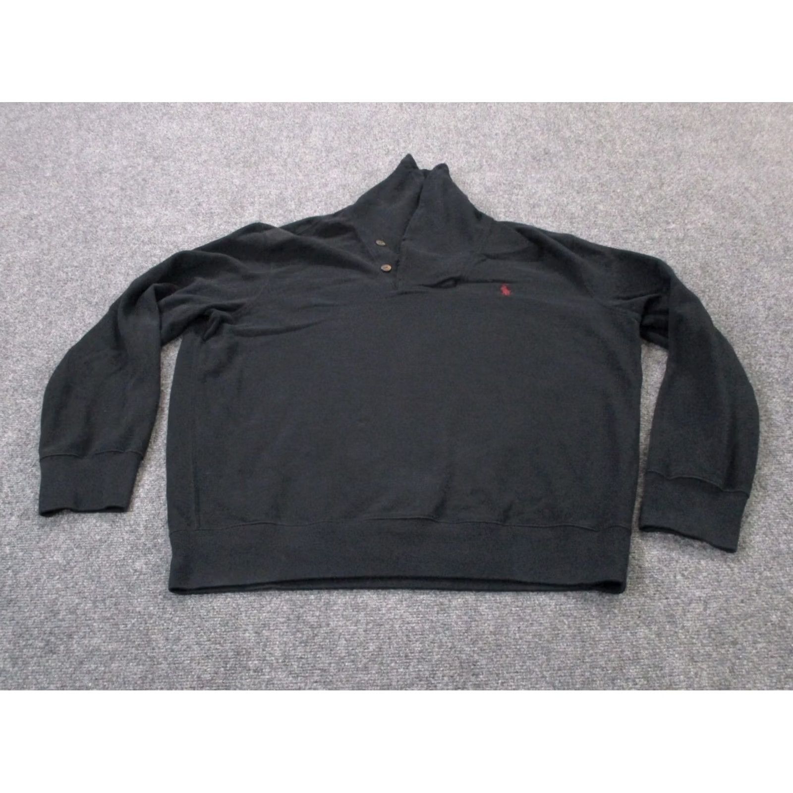 Polo Ralph Lauren Polo Ralph Lauren Sweater Men XL Black Pullover Cowl Shawl Neck Thermal Knit Slim Pullover Size US XL / EU 56 / 4 - 2 Thumbnail