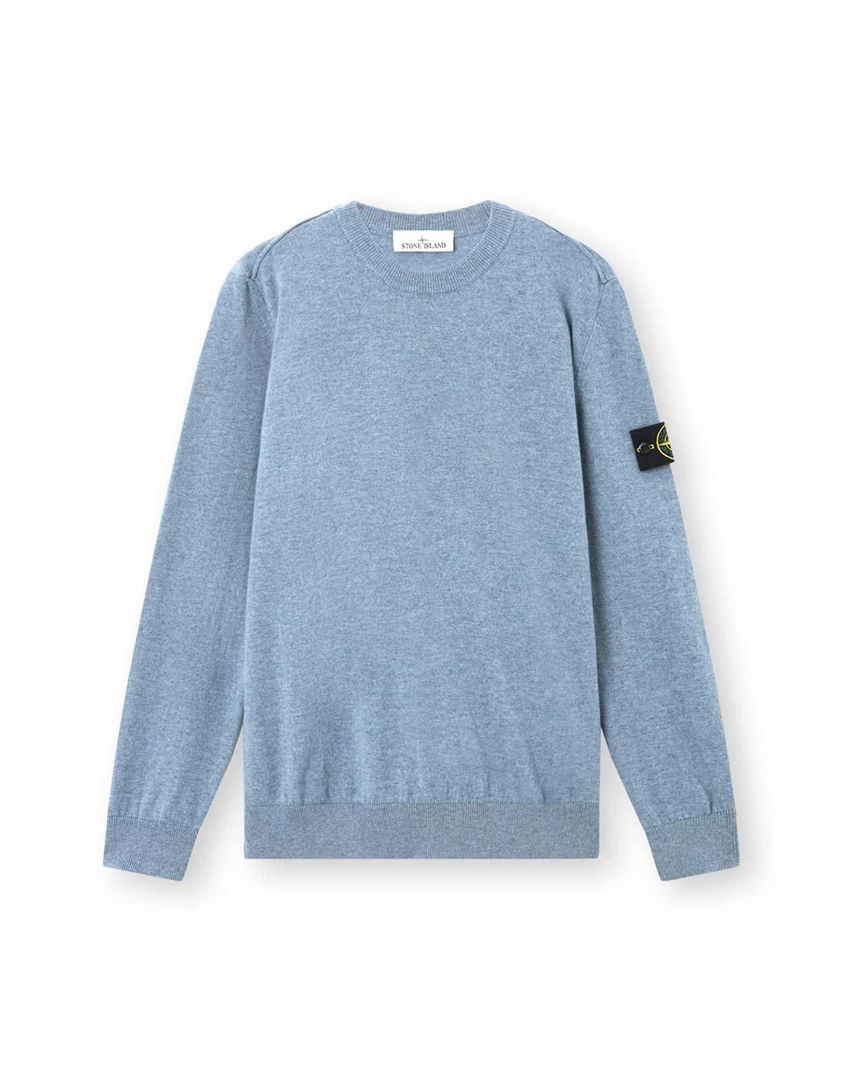 Stone Island Stone Island Avio Blue Crew Neck Sweater Size US XXL / EU 58 / 5 - 1 Thumbnail