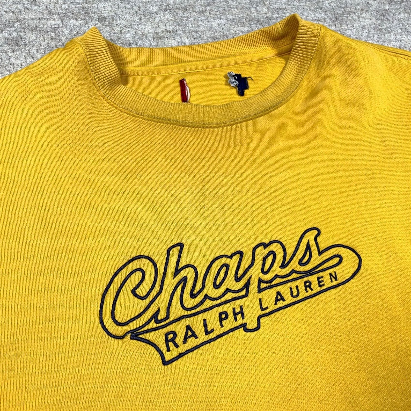 Chaps VINTAGE Chaps Ralph Lauren Sweatshirt Men 2XL Yellow Script 90s Grunge Pullover Crew Neck Long Sleeve Cardigan? Size US XXL / EU 58 / 5 - 7 Thumbnail