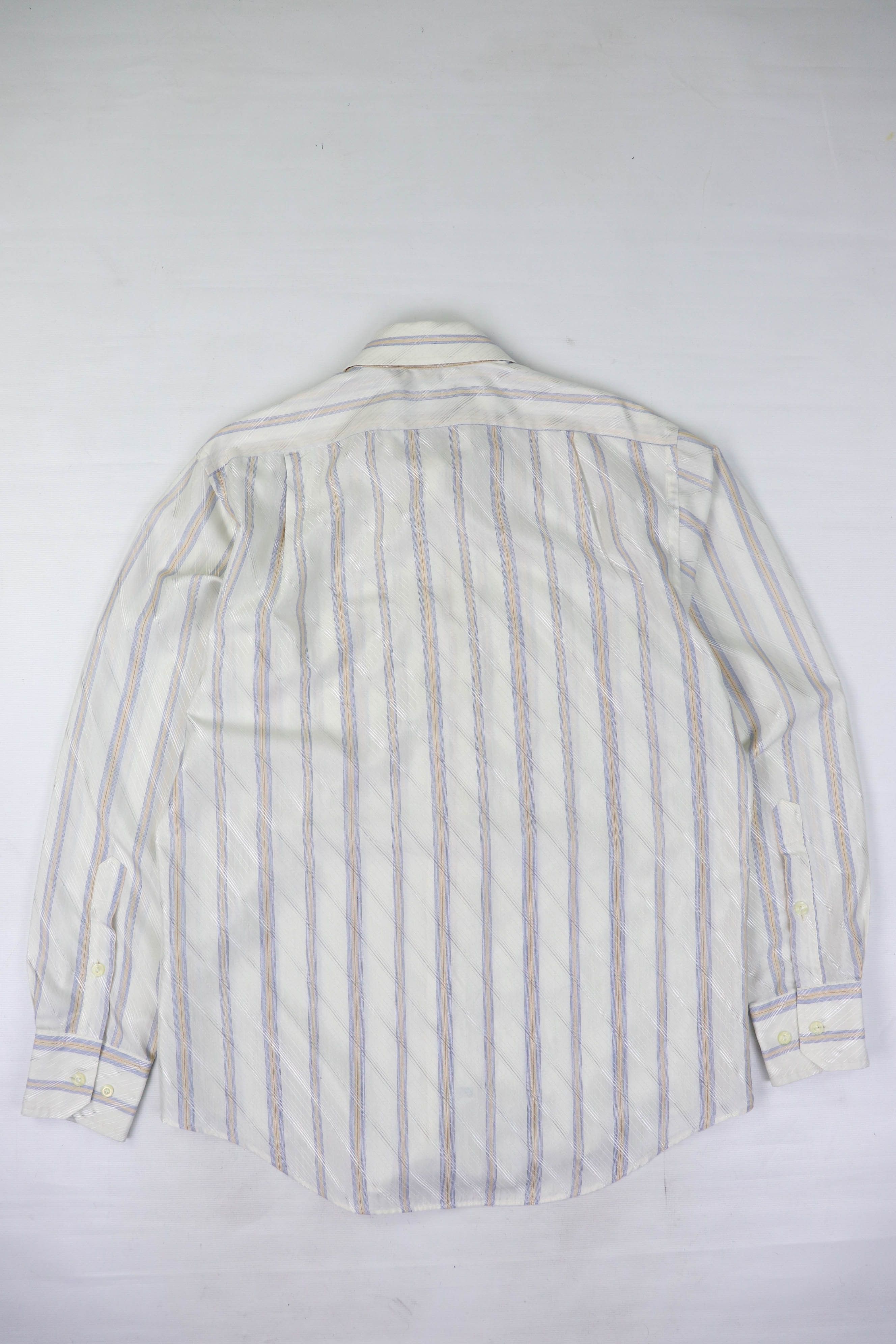 Givenchy Givenchy 60-70s Vintage Made in Hong Kong Striped Shirt Size US L / EU 52-54 / 3 - 2 Thumbnail