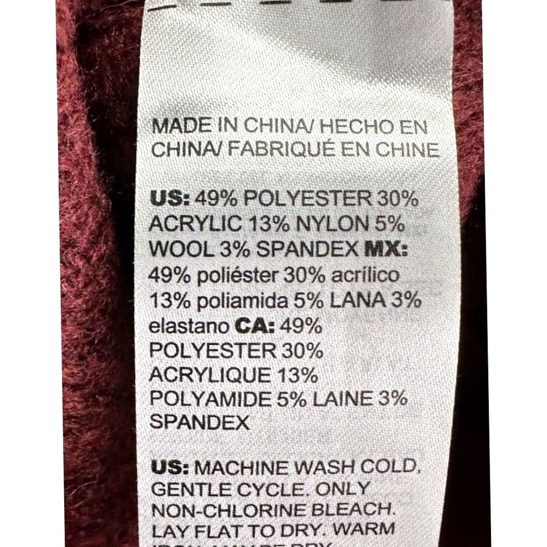 Vintage Chico's Sweater Womens Medium Red V-Neck Pullover Knit Wool Blend Nylon Spandex Acrylic Polyester Raglan Long Sleeve Size M / US 6-8 / IT 42-44 - 5 Thumbnail
