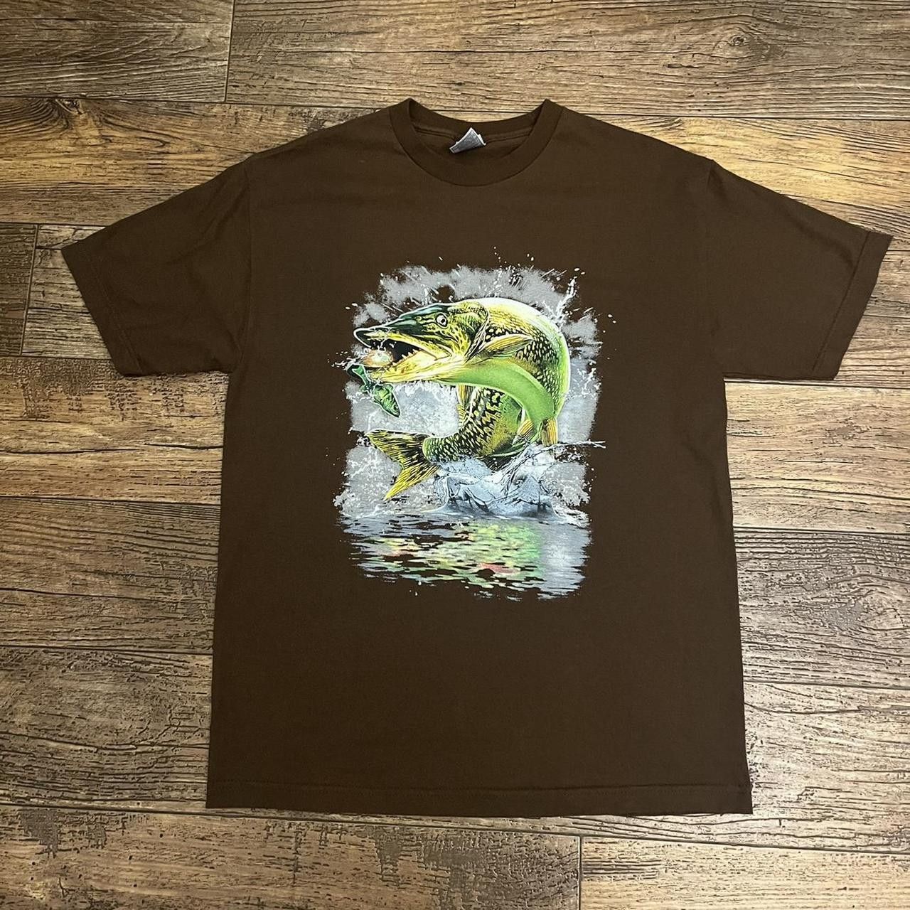 Alstyle Y2K Brown Fishing T-Shirt Size US L / EU 52-54 / 3 - 1 Thumbnail