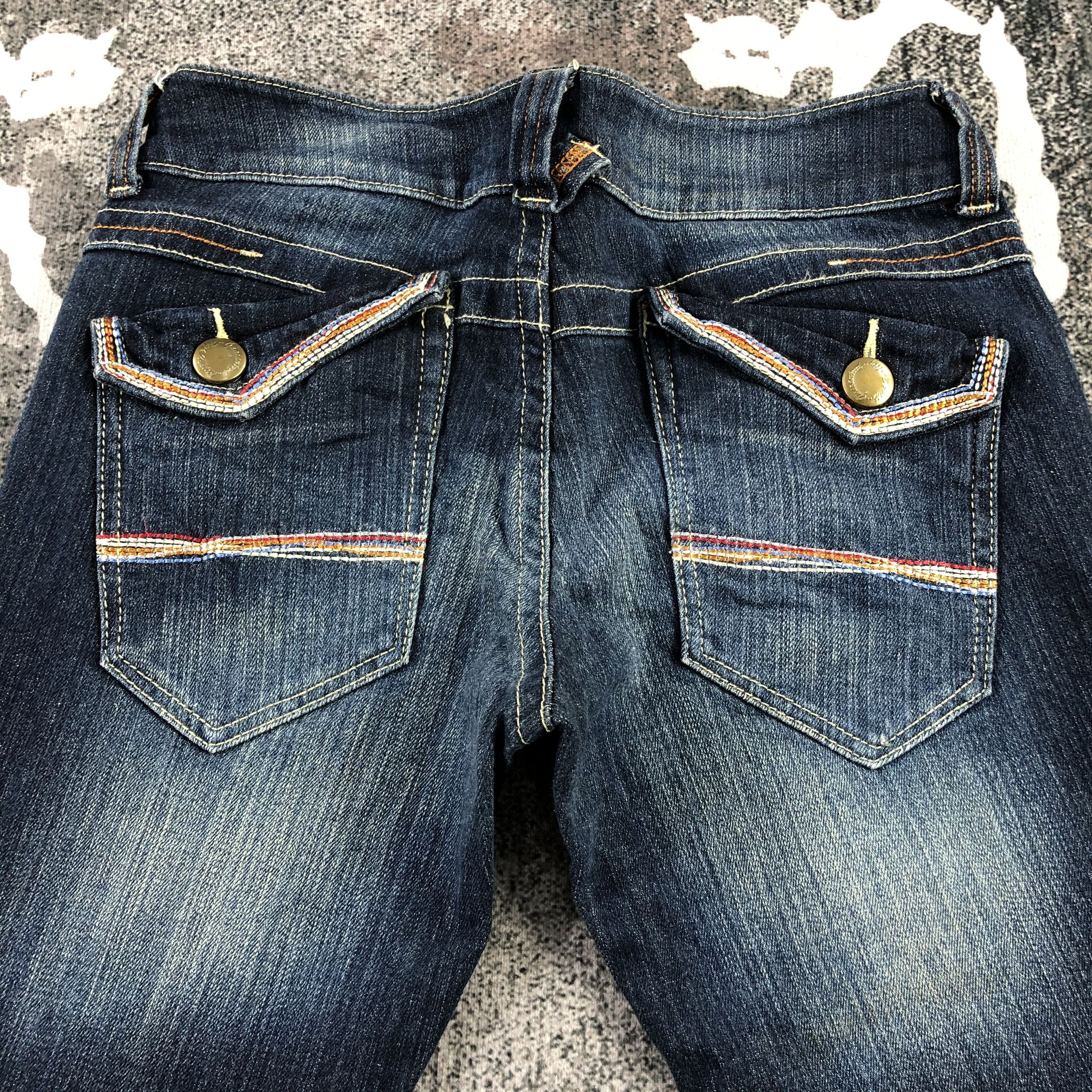 Japanese Brand Double Focus Jeans Faded Blue Flare Denim KJ1315 Size 29" - 4 Thumbnail