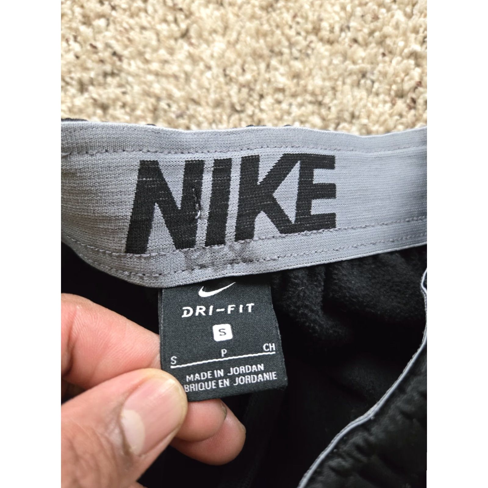 Nike Nike Dri-FIT Joggers Pants Mens Small Black Fleece Athletic Tapered Leg Size US 29 - 4 Thumbnail