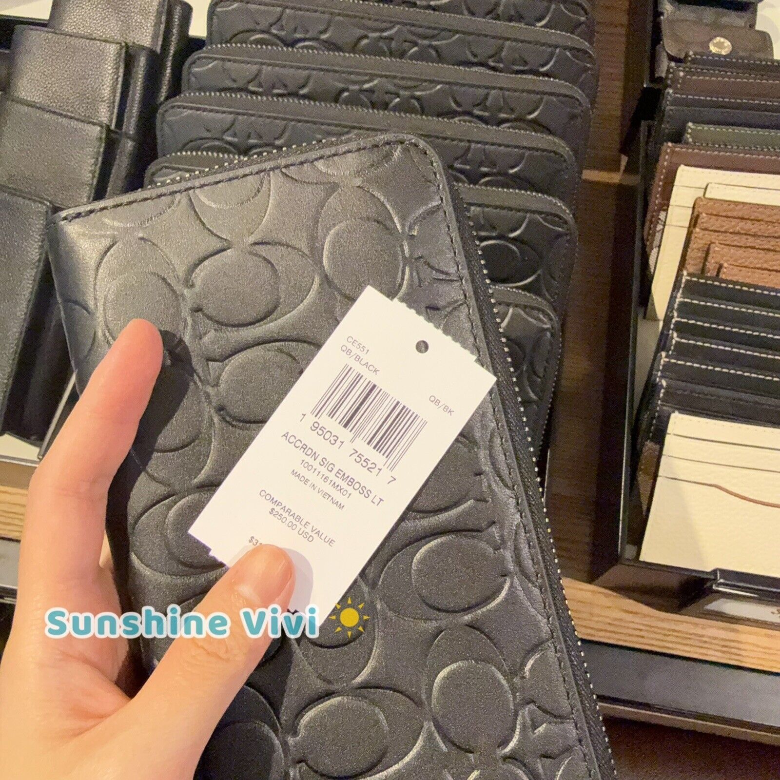 Coach NWT COACH CE551 Accordion Wallet Leather/Gunmetal/Black Size ONE SIZE - 4 Thumbnail