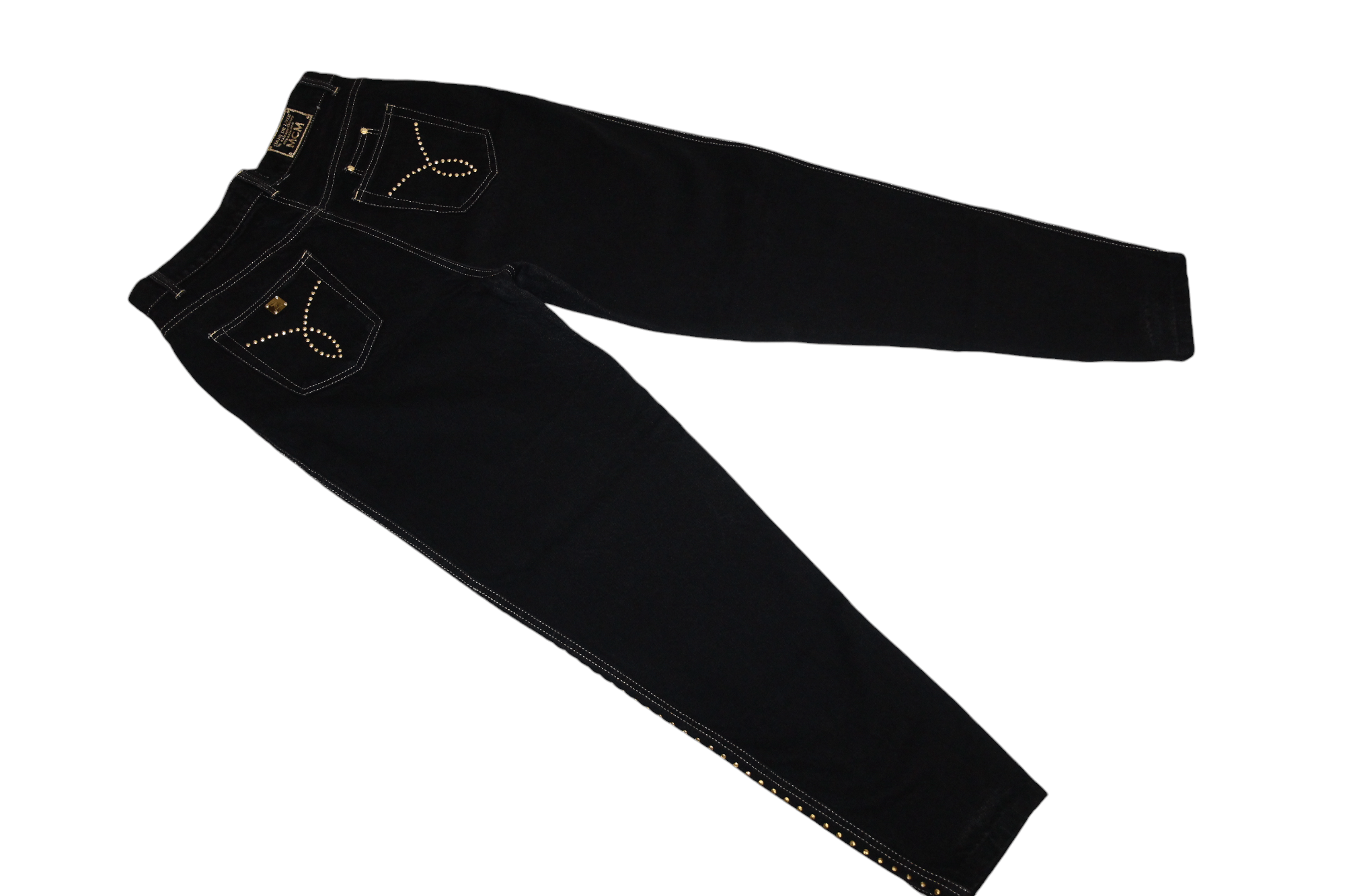 MCM RARE🔥90's MCM Studded Gold Taper Baggy Jeans Size US 32 / EU 48 - 9 Thumbnail
