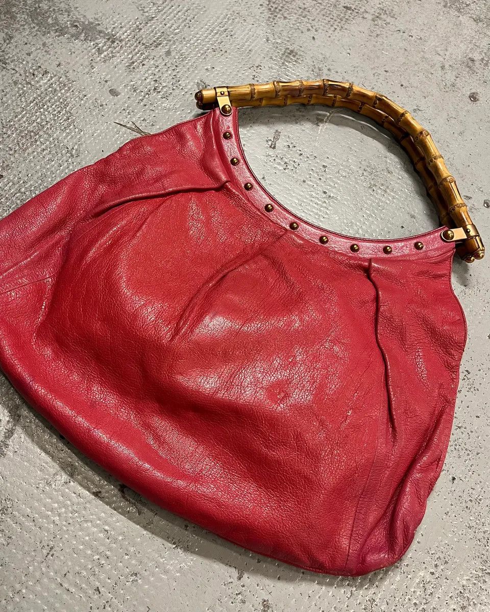 Gucci Gucci Pink Leather Bamboo Handle Shoulder Bag Size ONE SIZE - 4 Thumbnail