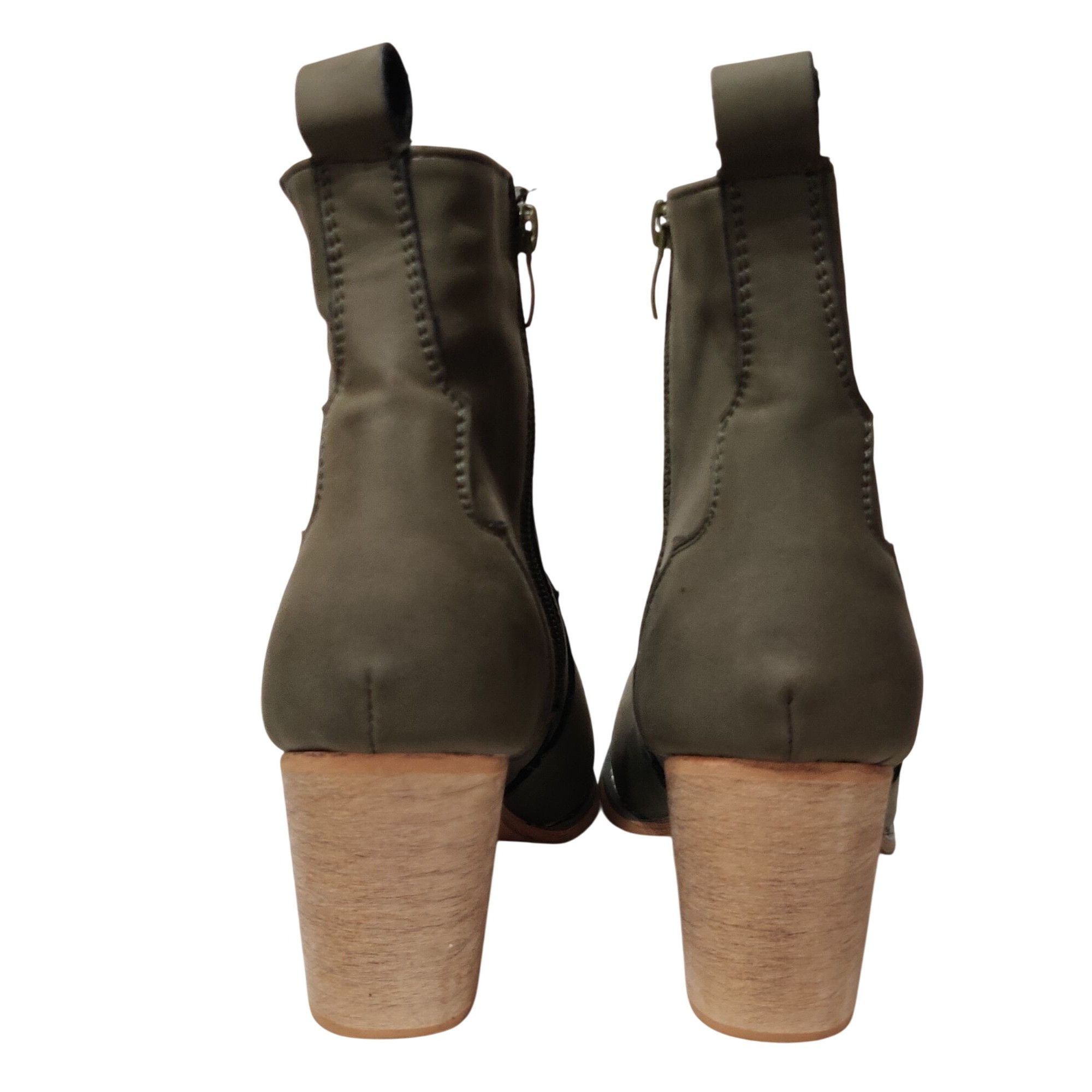 Other Tinstree 7 Womens Boots Olive Green Embroidered Cowboy Short Size US 7 / IT 37 - 4 Thumbnail