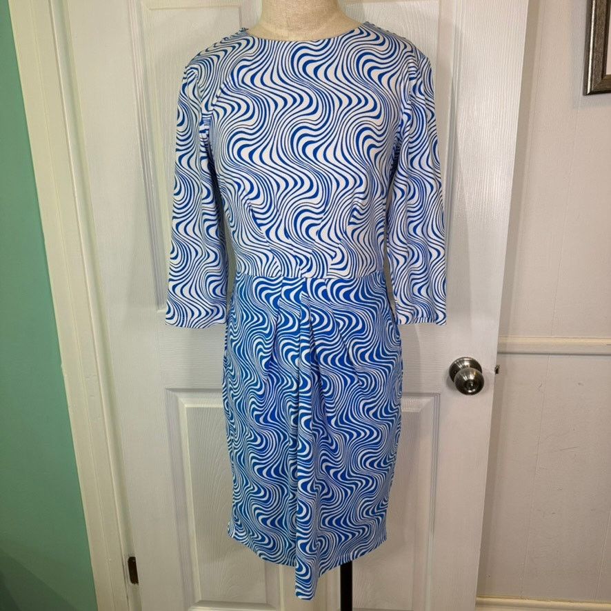 J.McLaughlin J. Mclaughlin | Mia Dress in Catalina Oahu Waves Pattern Med Size M / US 6-8 / IT 42-44 - 1 Thumbnail