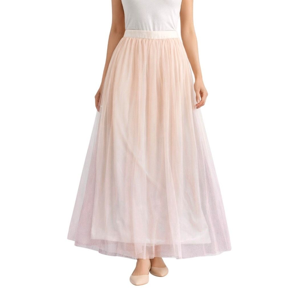Other Lauren Conrad Maxi Skirt Pink Blush Nude Ombre Tulle Size 4 Size 27" / US 4 / IT 40 - 1 Thumbnail