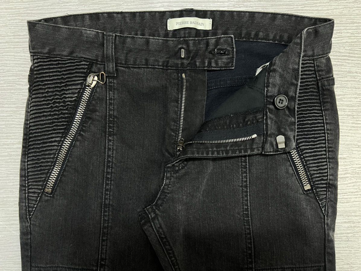 Pierre Balmain Pierre Balmain - Washed Zip Pocket Ankle Zip Biker Jeans Size US 32 / EU 48 - 11 Thumbnail