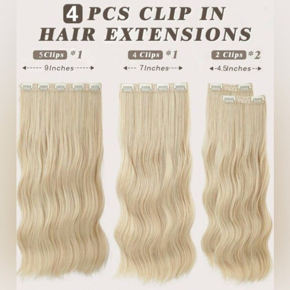 Other 20 IN VOLUMIZING WEFT CLIP IN SET LIGHT BLONDE CURLY WAVE H Size ONE SIZE - 3 Thumbnail