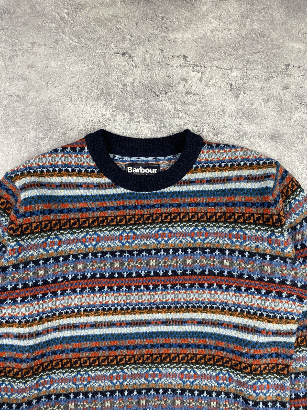 Barbour × Designer × Vintage Vintage Barbour Designer Aztec Wool Knitted Sweater Size US S / EU 44-46 / 1 - 5 Thumbnail