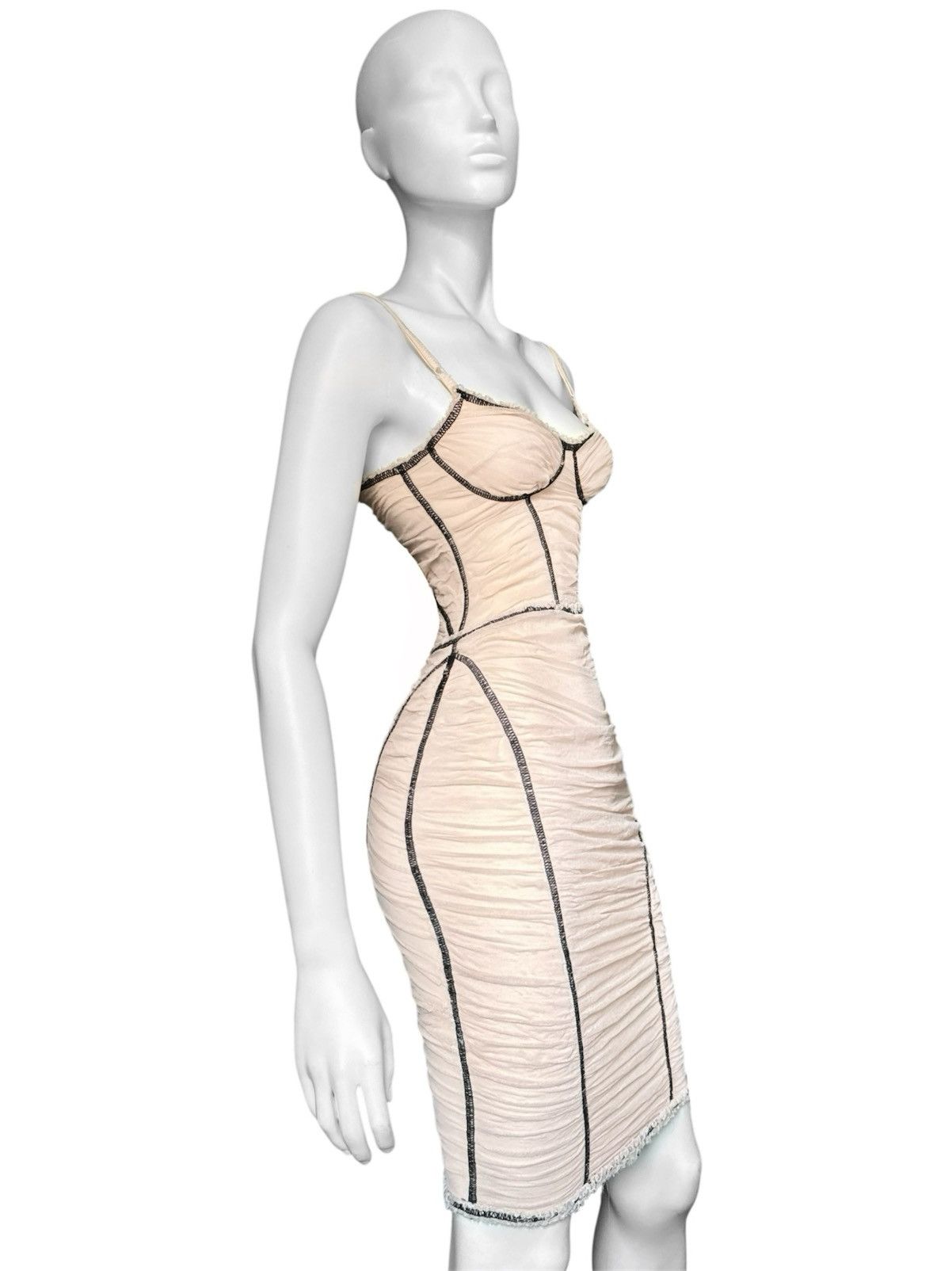 Dolce & Gabbana Runway Dolce and Gabbana Corset Draped Ruched Silk Dress Size S / US 4 / IT 40 - 3 Thumbnail
