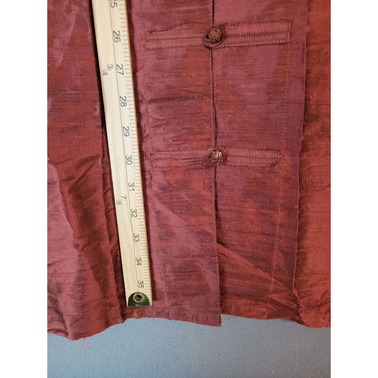 Vintage NWT Red Silk Frog Toggle Shacket M Romantic Statement Size M / US 6-8 / IT 42-44 - 7 Thumbnail