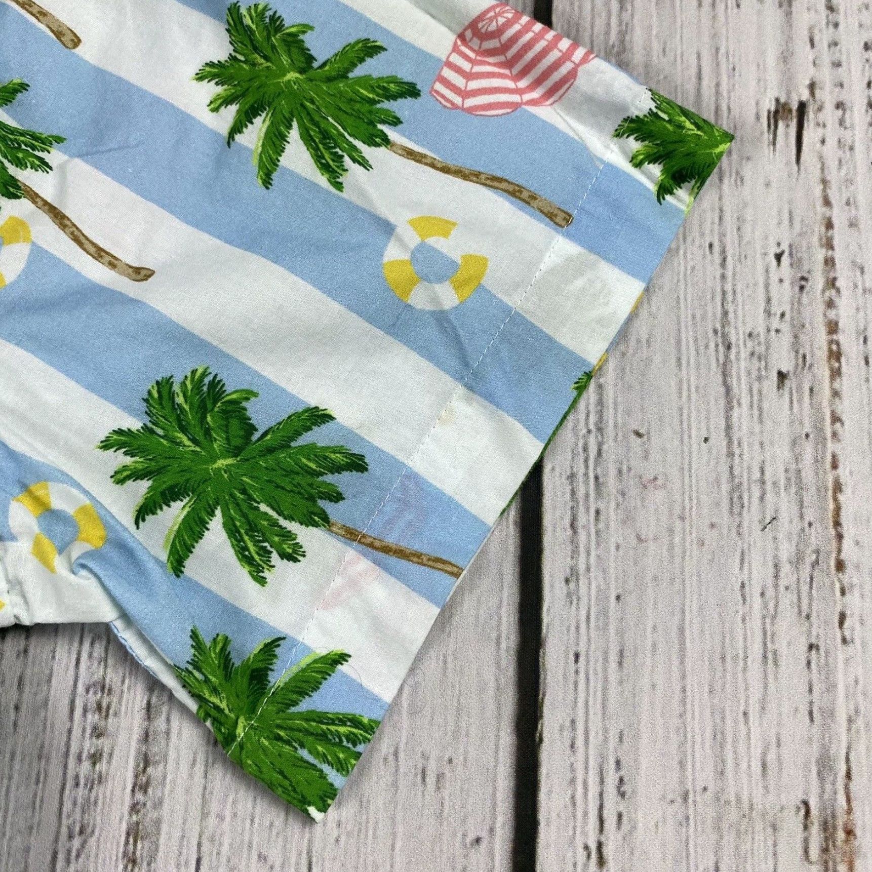 Vintage SANT AND ABEL Blue Striped Beach Pajama Set Women M Short Sleeve Button Front Size M / US 6-8 / IT 42-44 - 5 Thumbnail