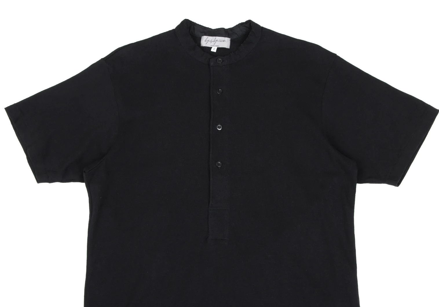 Yohji Yamamoto Yohji Yamamoto Cotton Cut Hem Henley Neck T-Shirt Size US L / EU 52-54 / 3 - 2 Thumbnail