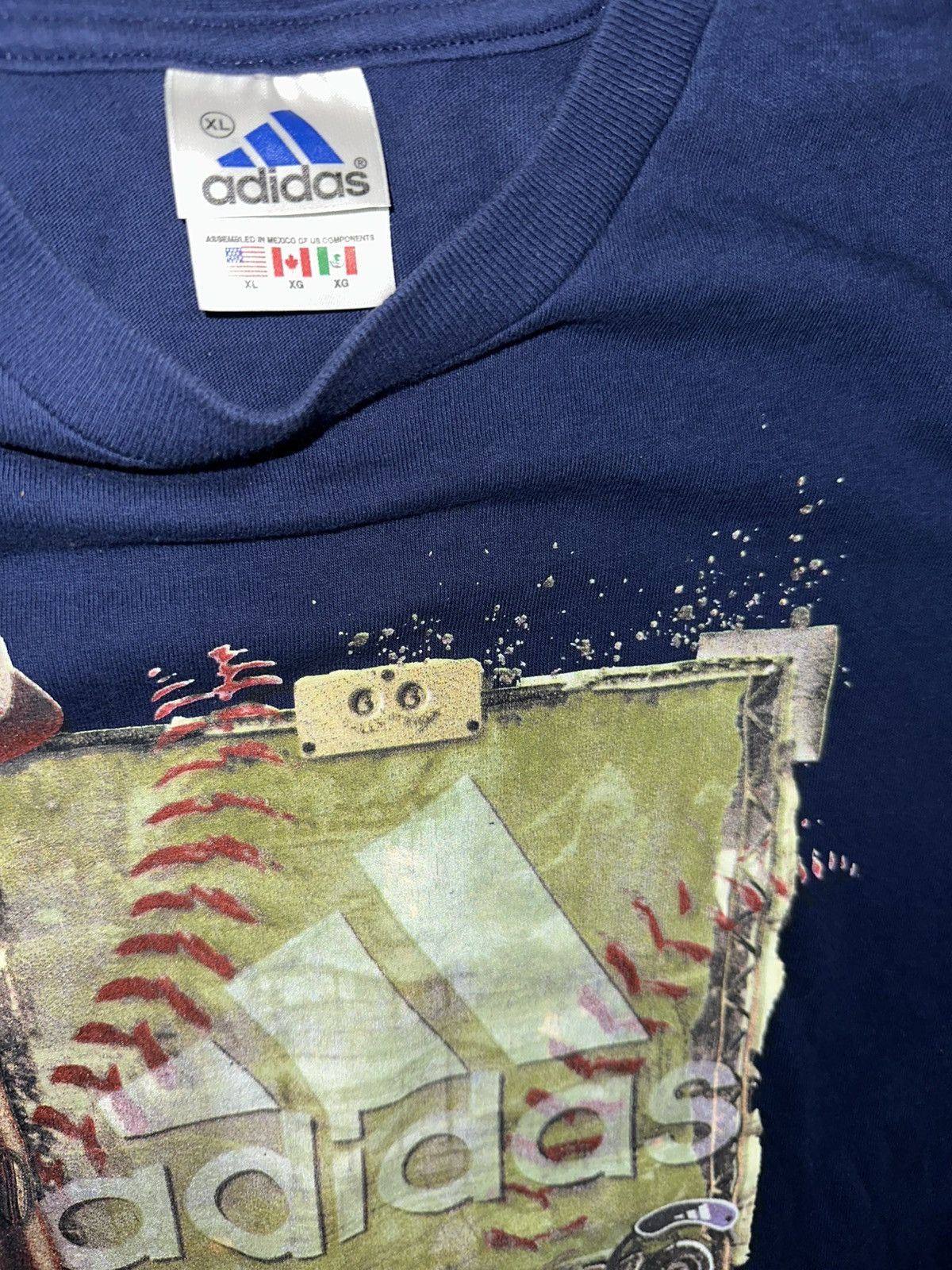 Adidas Vintage adidas 3 stripe baseball t-shirt navy blue men’s XL Size US XL / EU 56 / 4 - 4 Thumbnail