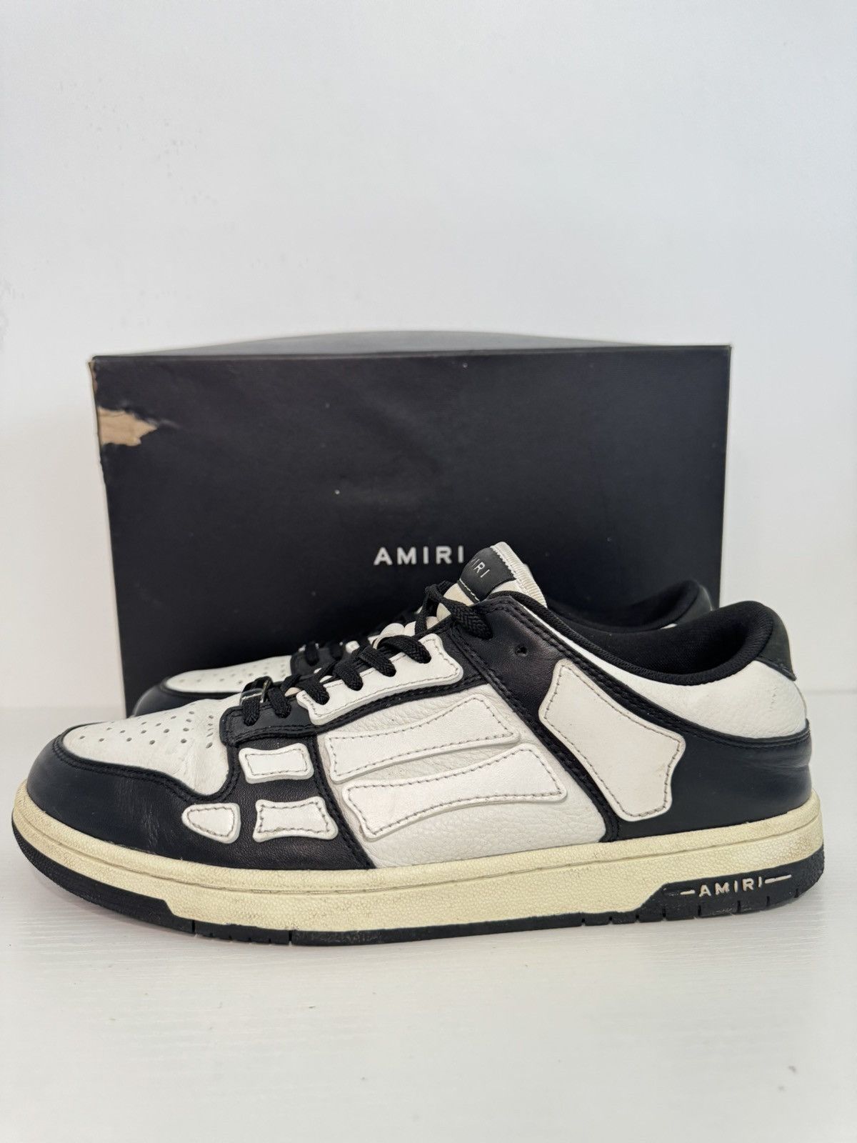 Amiri Amiri Skel Top Low Black/White Size 11 Preowned W/ Box Size US 11 / EU 44 - 3 Thumbnail