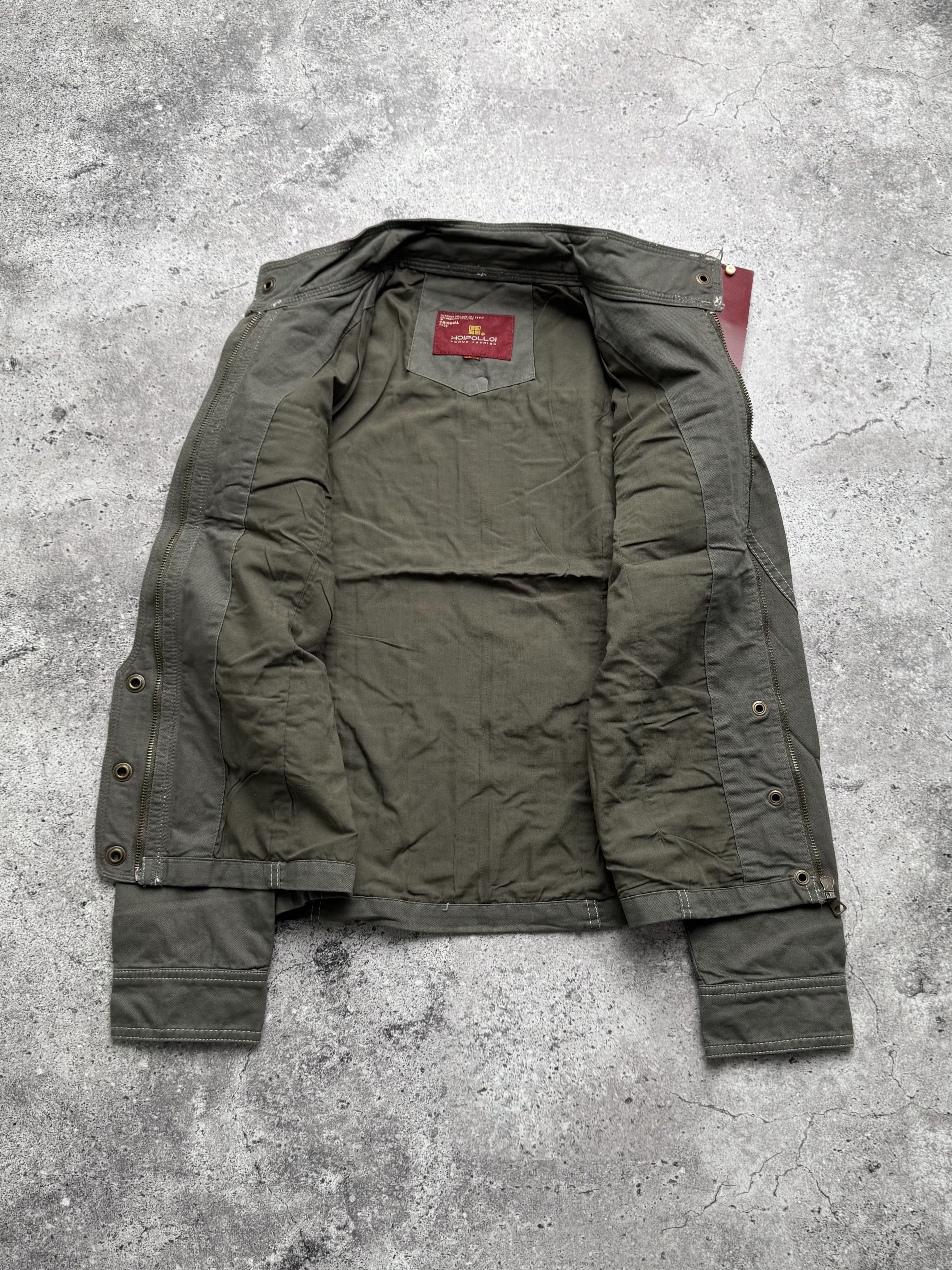 Vintage Vintage Khaki Military Jacket Utility Cotton Zip Button Coat Size XS / US 0-2 / IT 36-38 - 3 Thumbnail