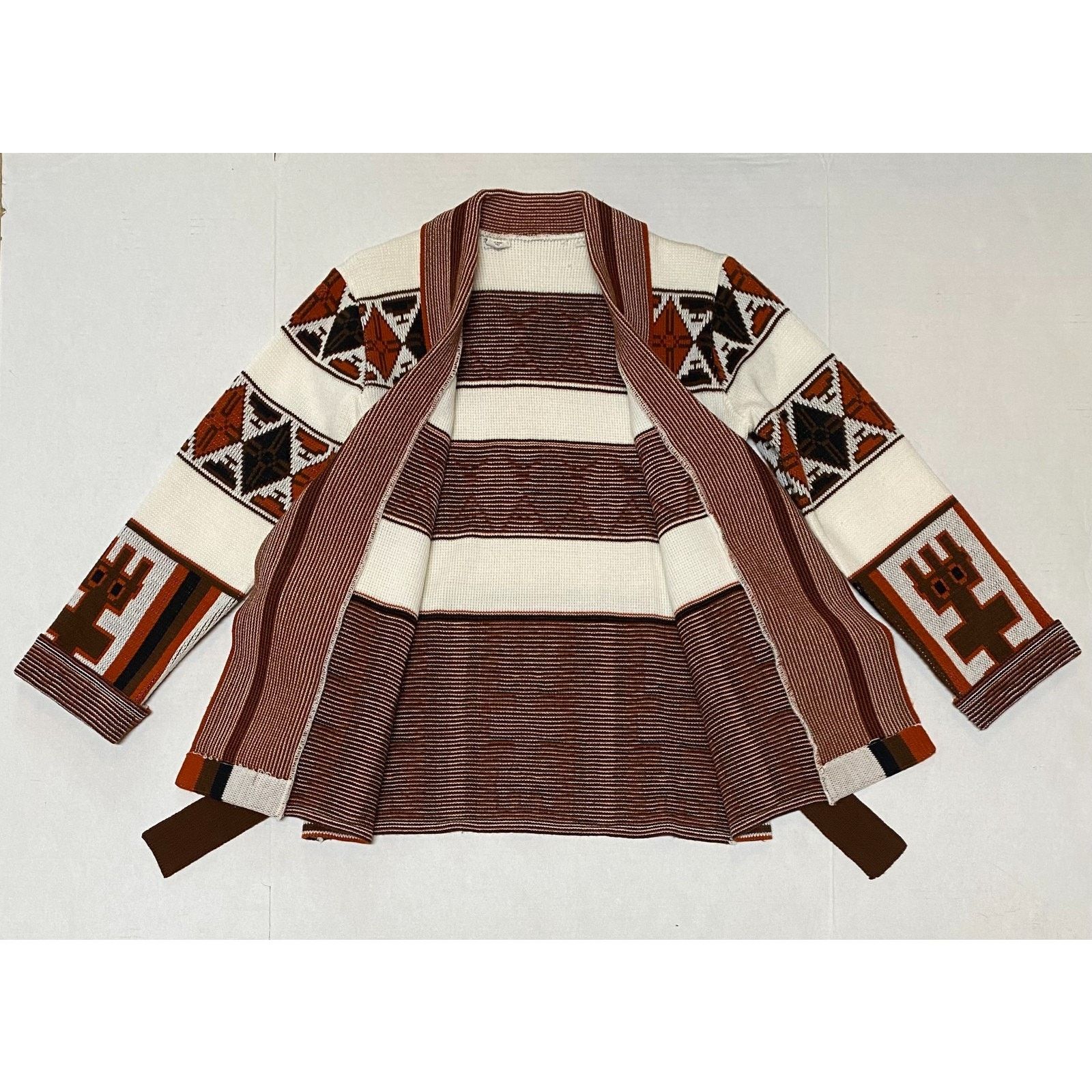The Unbranded Brand Cardigan Sweater Southwestern Pattern Women's Size M Belted Size M / US 6-8 / IT 42-44 - 2 Thumbnail