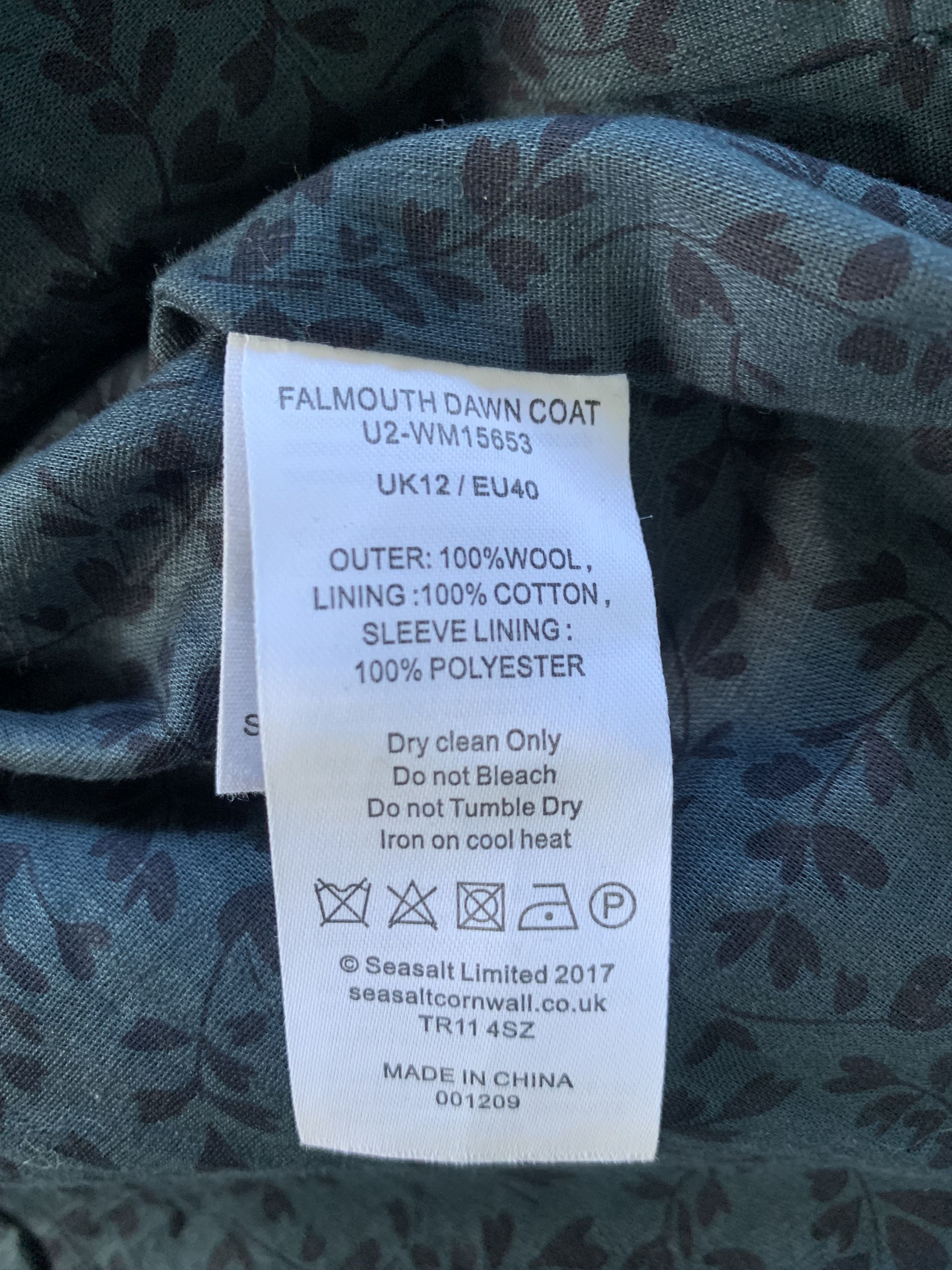 Other Seasalt Cornwall Women's Boiled Wool Coat Size L / US 10 / IT 46 - 10 Thumbnail