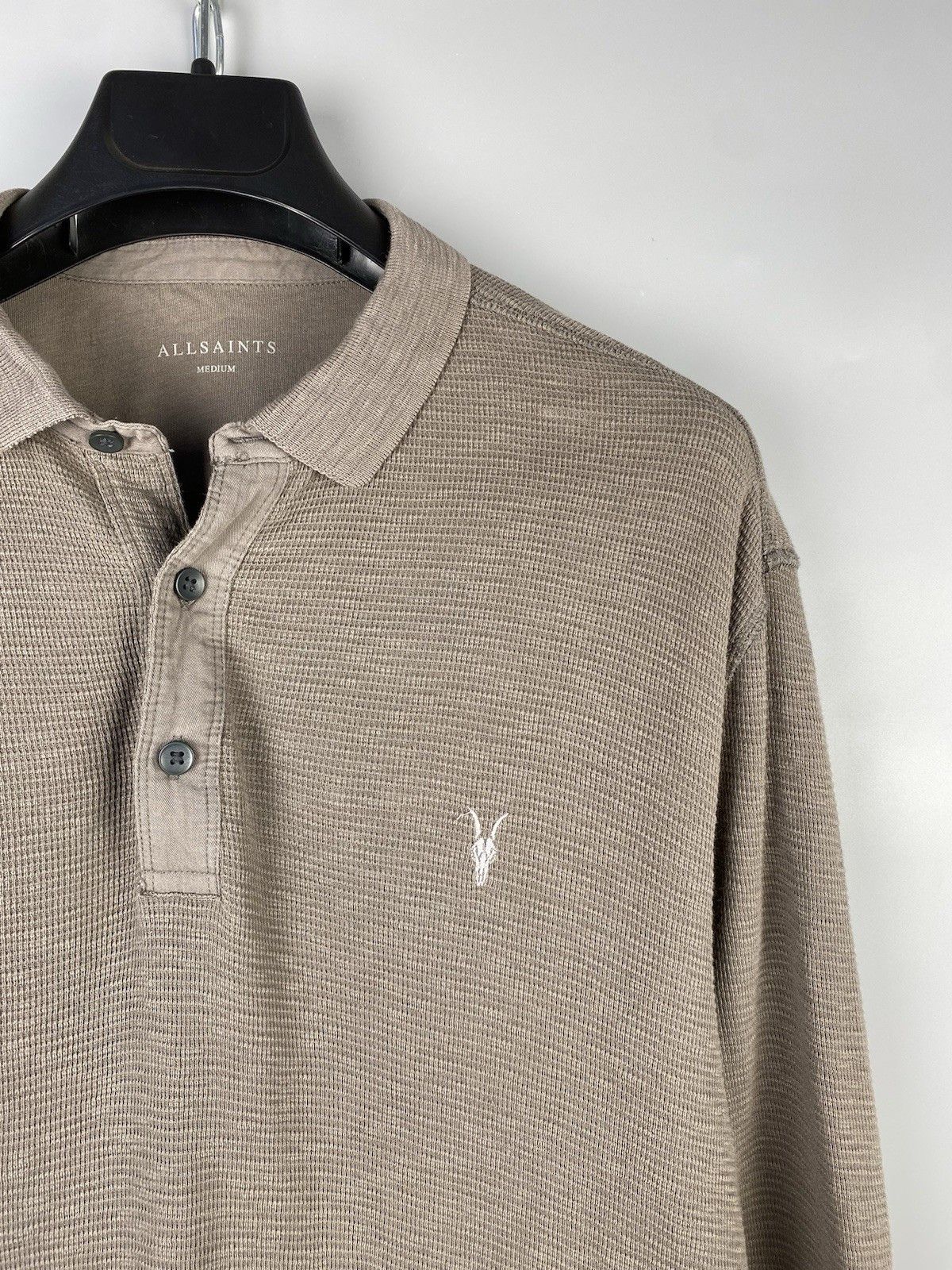 Allsaints Allsaints Cotton Waffle Knit Casual Clash Polo Shirt Size US M / EU 48-50 / 2 - 6 Thumbnail