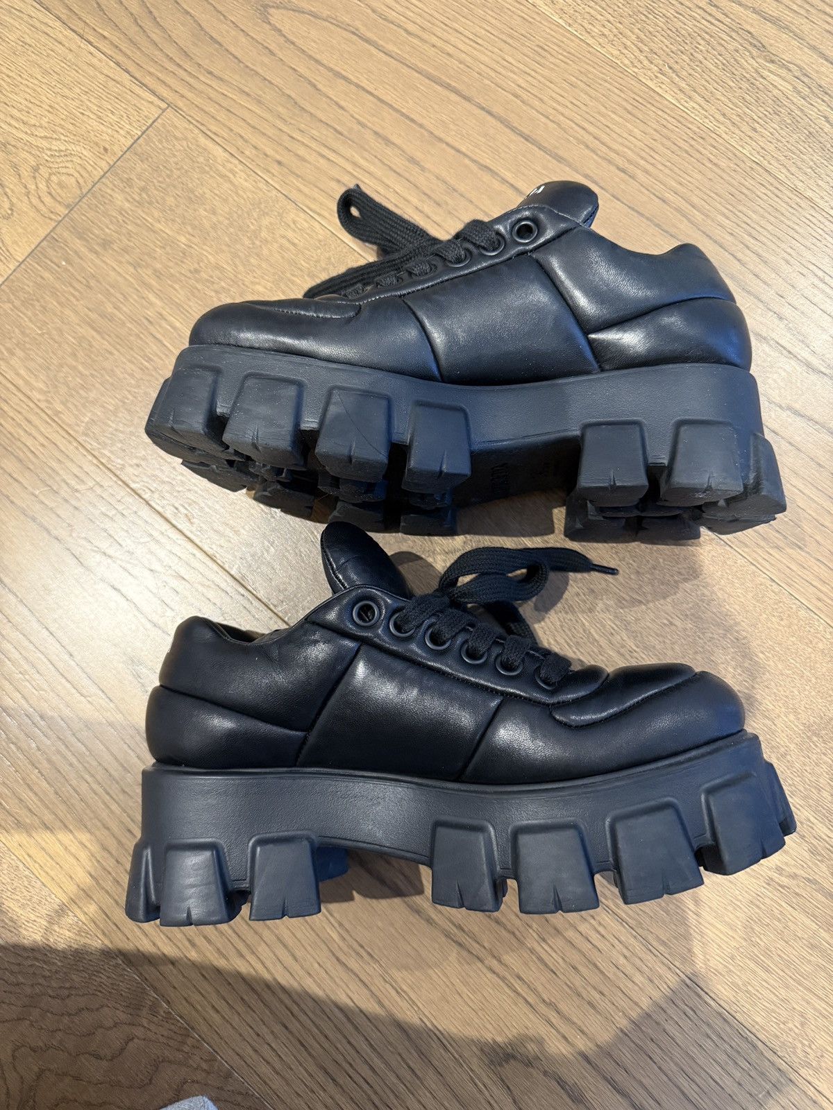 Prada Prada Soft Leather Padded Nappa Shoes Size US 7.5 / IT 37.5 - 11 Thumbnail