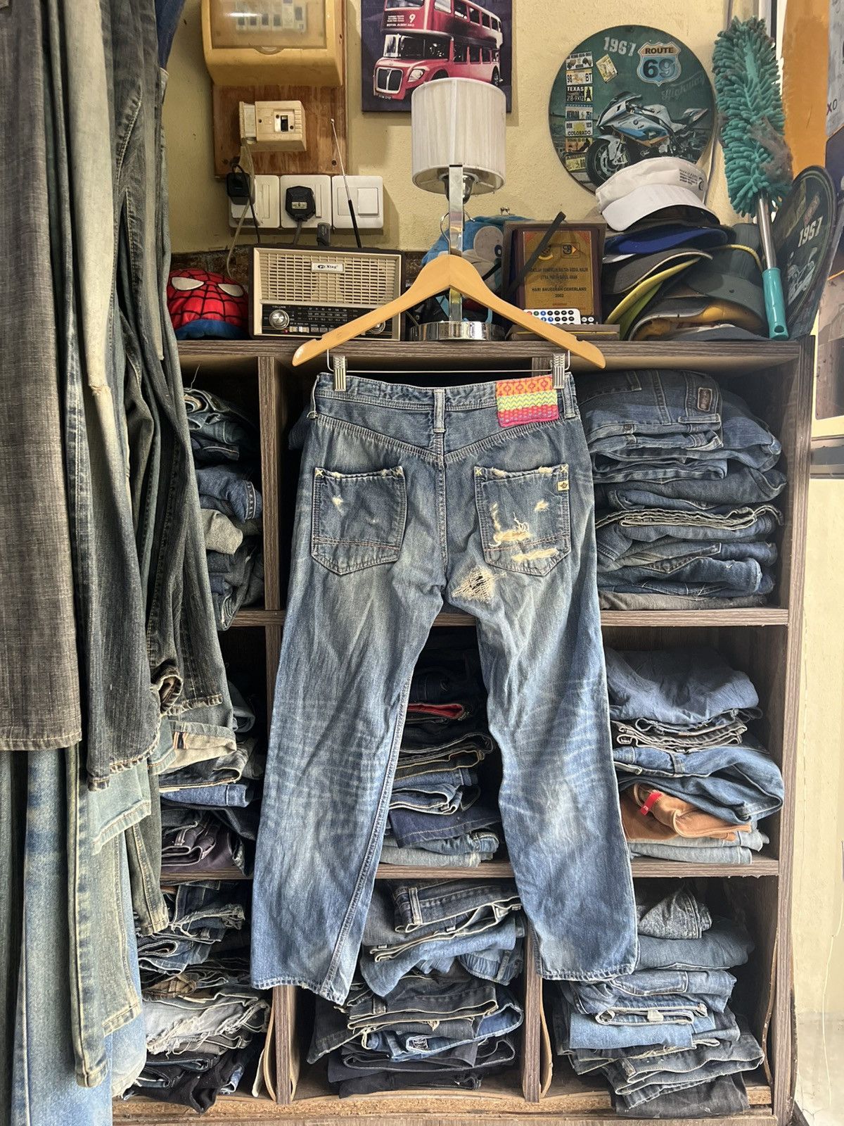 Japanese Brand 🔥Brappers Union Made Distressed Denim Size US 30 / EU 46 - 2 Thumbnail