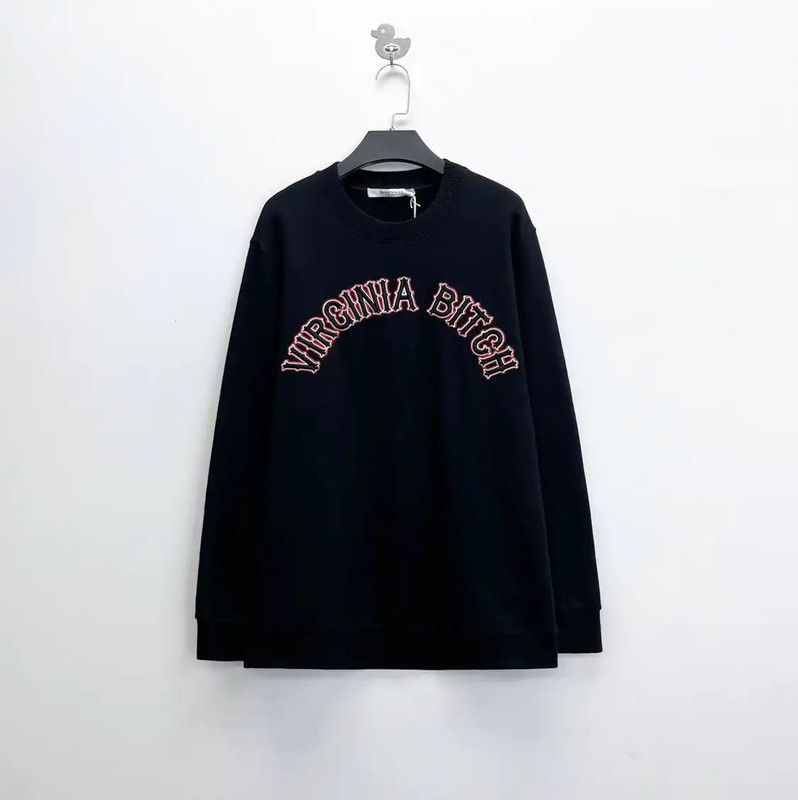 Givenchy Givenchy Black Logo Long Sleeve Sweatshirt 0089 Size US M / EU 48-50 / 2 - 1 Thumbnail