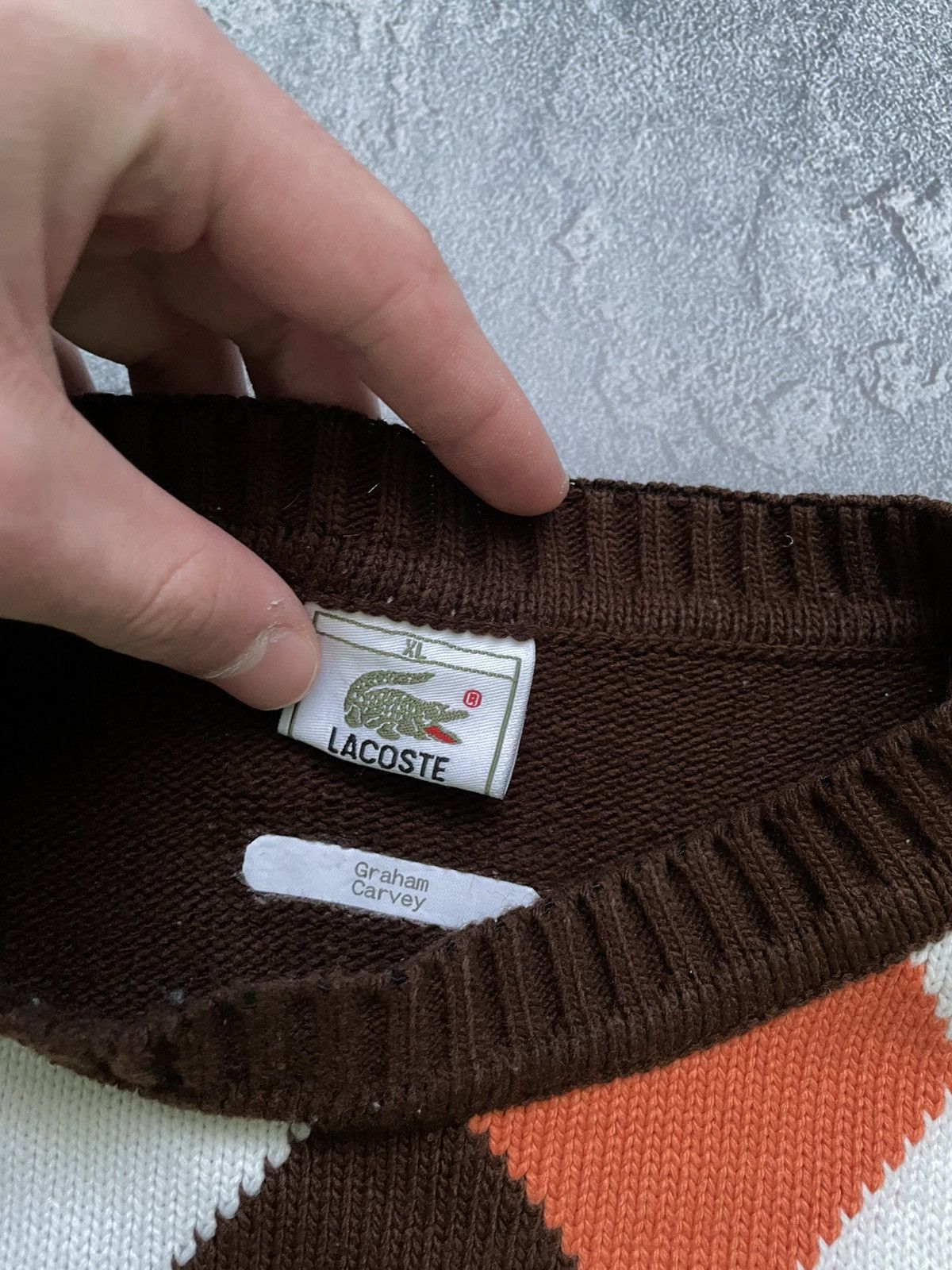 Lacoste Vintage Lacoste Cotton & Acrylic Sweater Luxury Style Size US XL / EU 56 / 4 - 4 Thumbnail