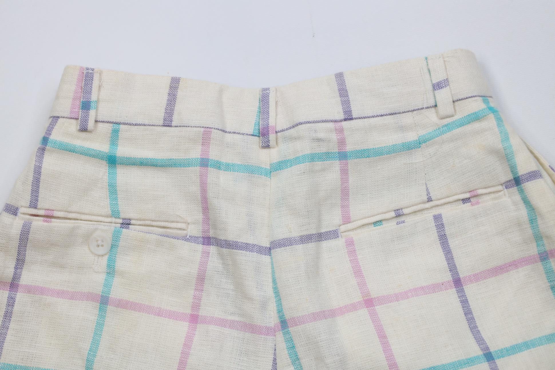 Lands' End Vintage 80s 90s Lands End Burlap Bermuda Shorts Plaid USA Size 28" / US 6 / IT 42 - 12 Thumbnail