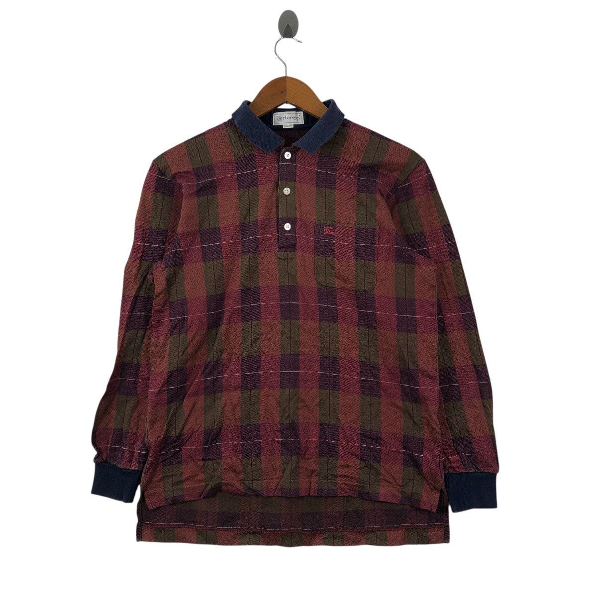 Burberry Vintage BURBERRYS LONDON ENGLAND Checked Polo Shirt Size US M / EU 48-50 / 2 - 1 Thumbnail