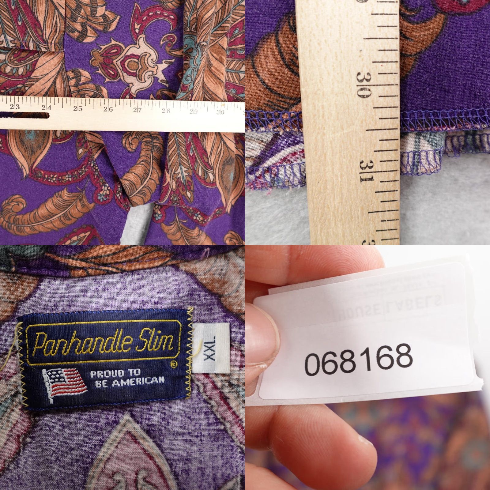 Vintage VINTAGE Panhandle Slim Shirt Mens 2XL Purple Paisley Button-Up Western Rodeo 90s Size US XXL / EU 58 / 5 - 8 Thumbnail