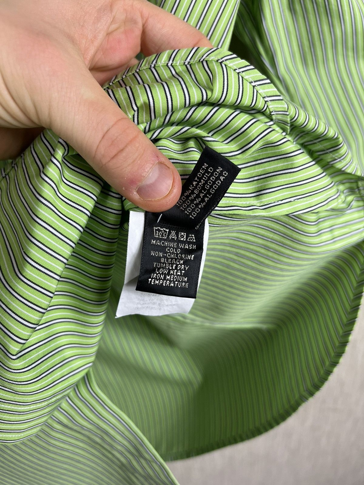 Polo Ralph Lauren × Ralph Lauren × Ralph Lauren Black Label Ralph Lauren black label classic lime striped shirt casual Size XL / US 12-14 / IT 48-50 - 21 Thumbnail