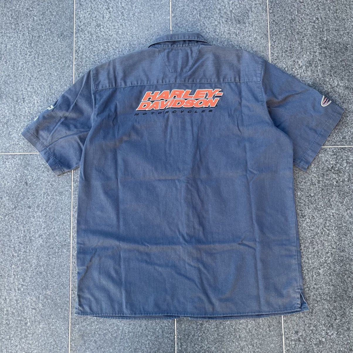 Harley Davidson × Vintage Vintage Harley Davidson V-Twin Navy Blue Shirt Size US XL / EU 56 / 4 - 2 Thumbnail