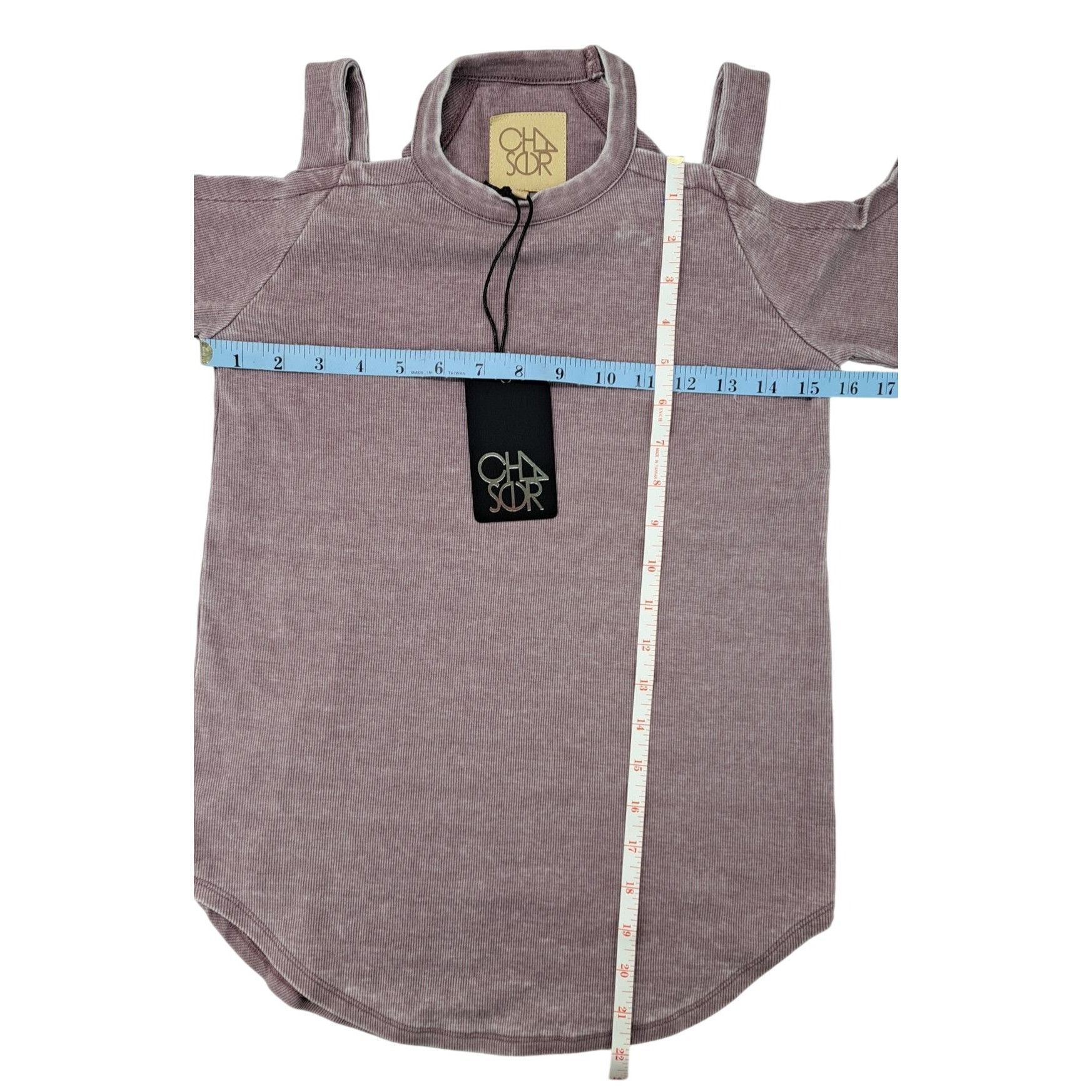 Chaser Brand Chaser Cold Shoulder Long Sleeve Ribbed Knit Soft Top Purple Size M / US 6-8 / IT 42-44 - 7 Thumbnail