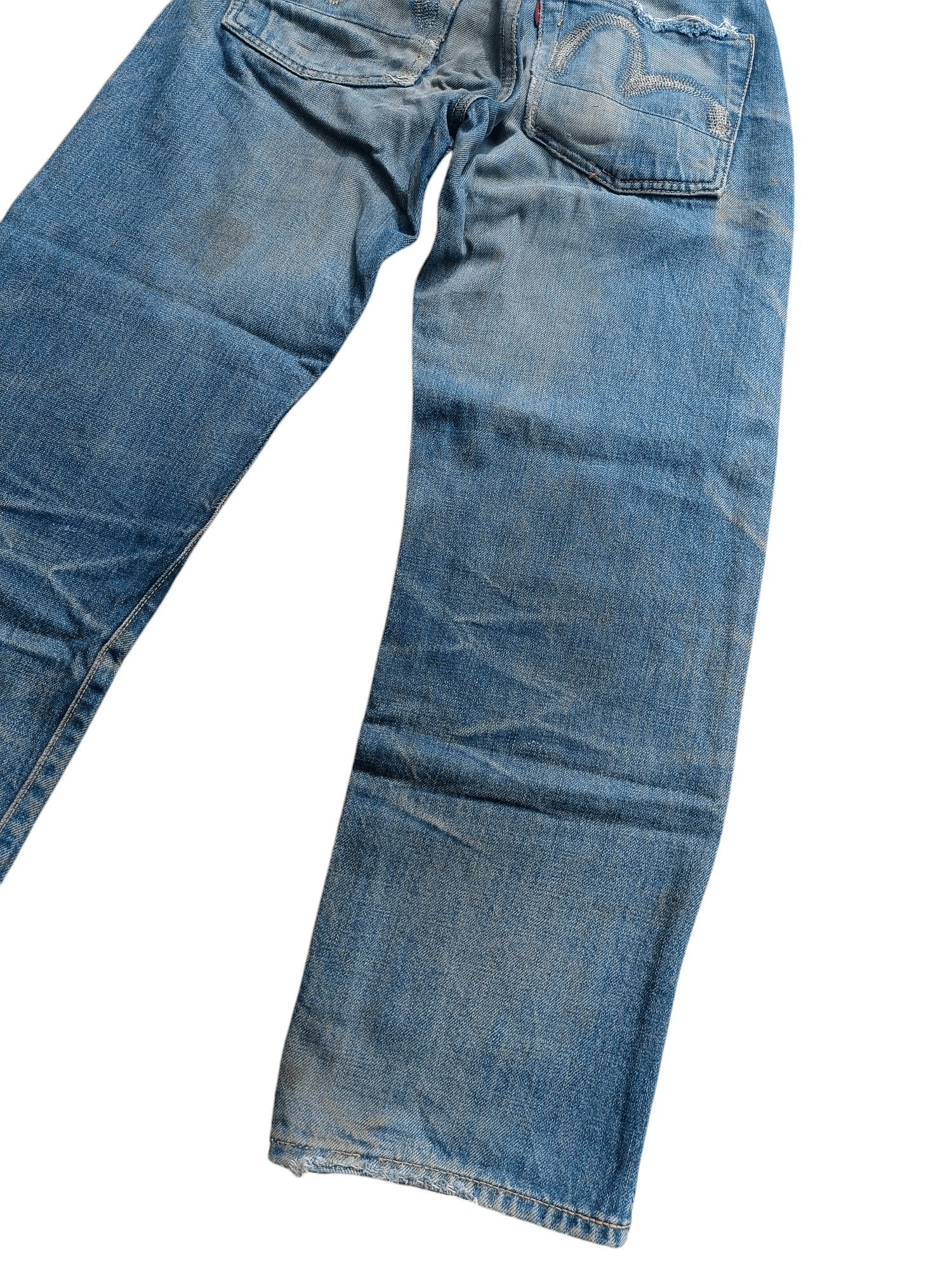 Guess × Japanese Brand FLARED 💥 90s Guess Jeans Distress Whiskers Denim Size US 32 / EU 48 - 19 Thumbnail